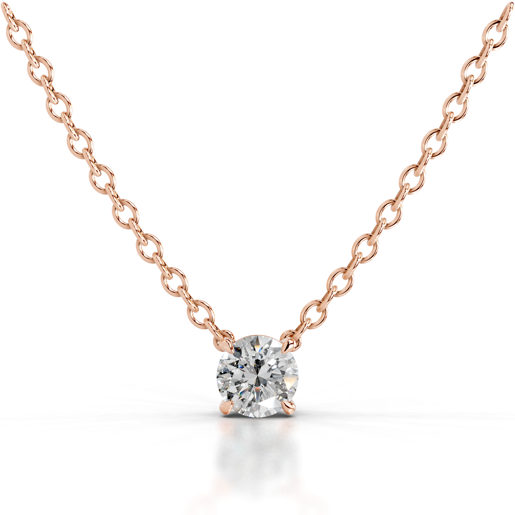 Mary Lab Grown Diamond Pendant   (2 Carat) -14K Rose Gold