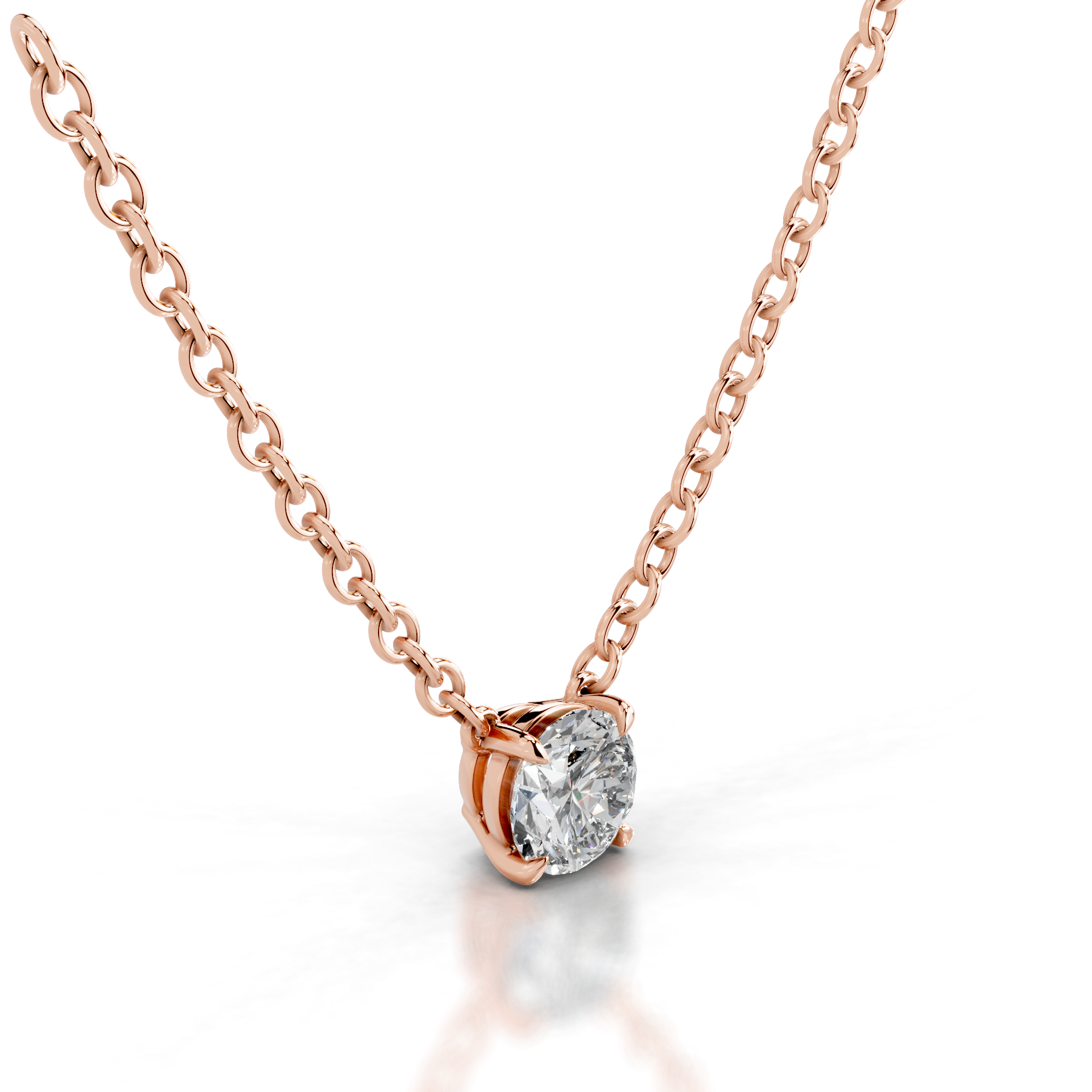 Mary Lab Grown Diamond Pendant   (2 Carat) -14K Rose Gold