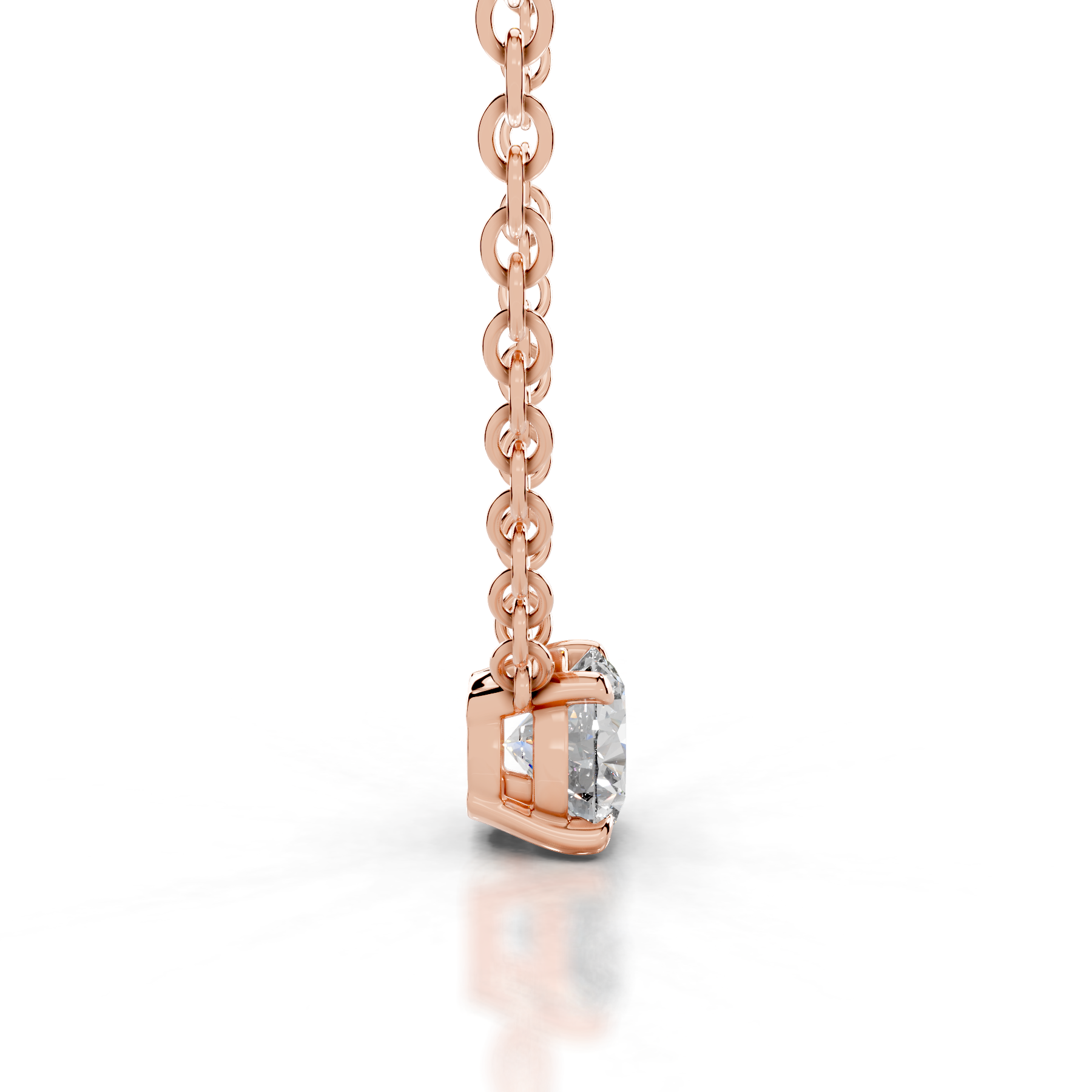 Mary Diamond Pendant   (2 Carat) -14K Rose Gold