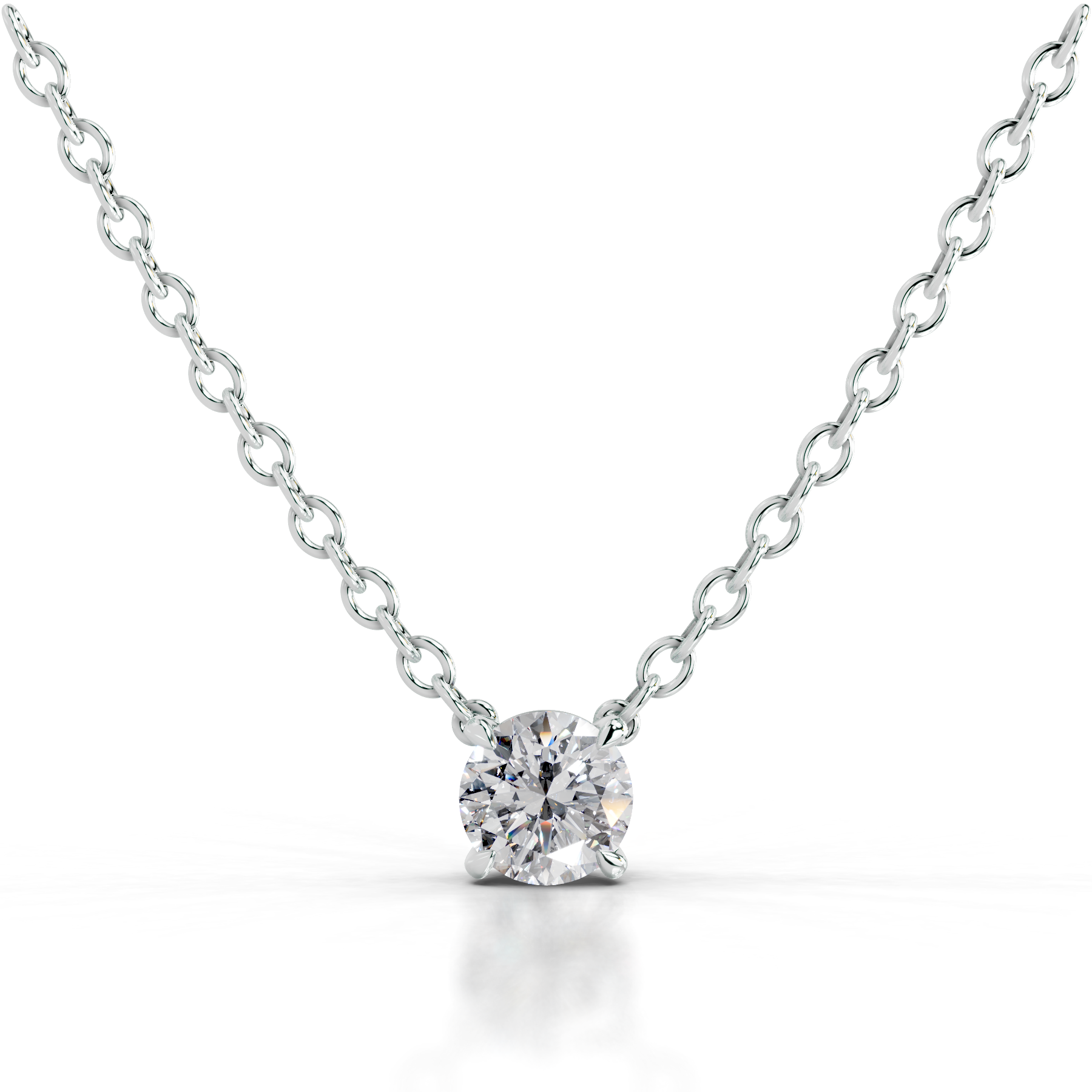 Mary Lab Grown Diamond Pendant   (2 Carat) -18K White Gold