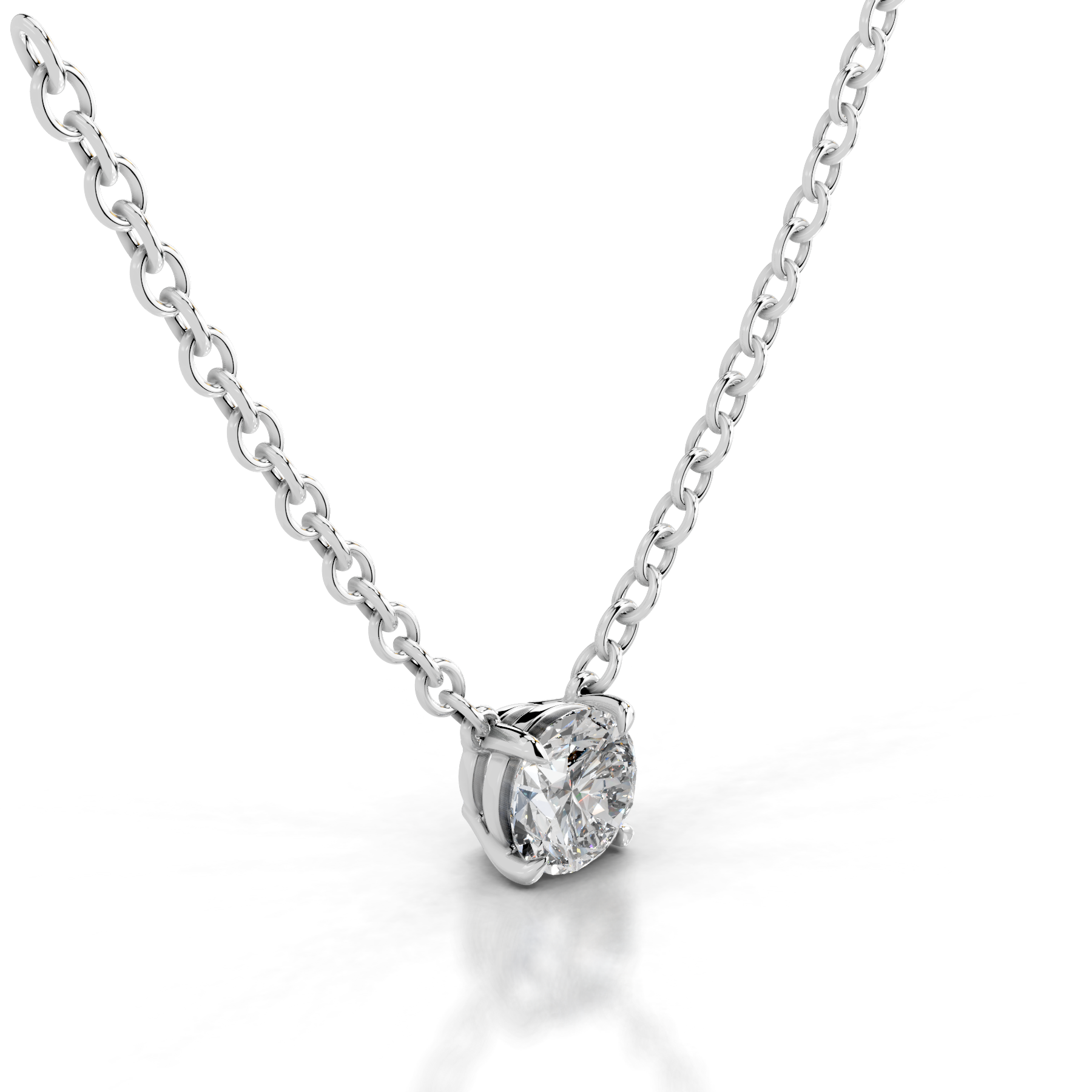 Mary Diamond Pendant   (2 Carat) -18K White Gold