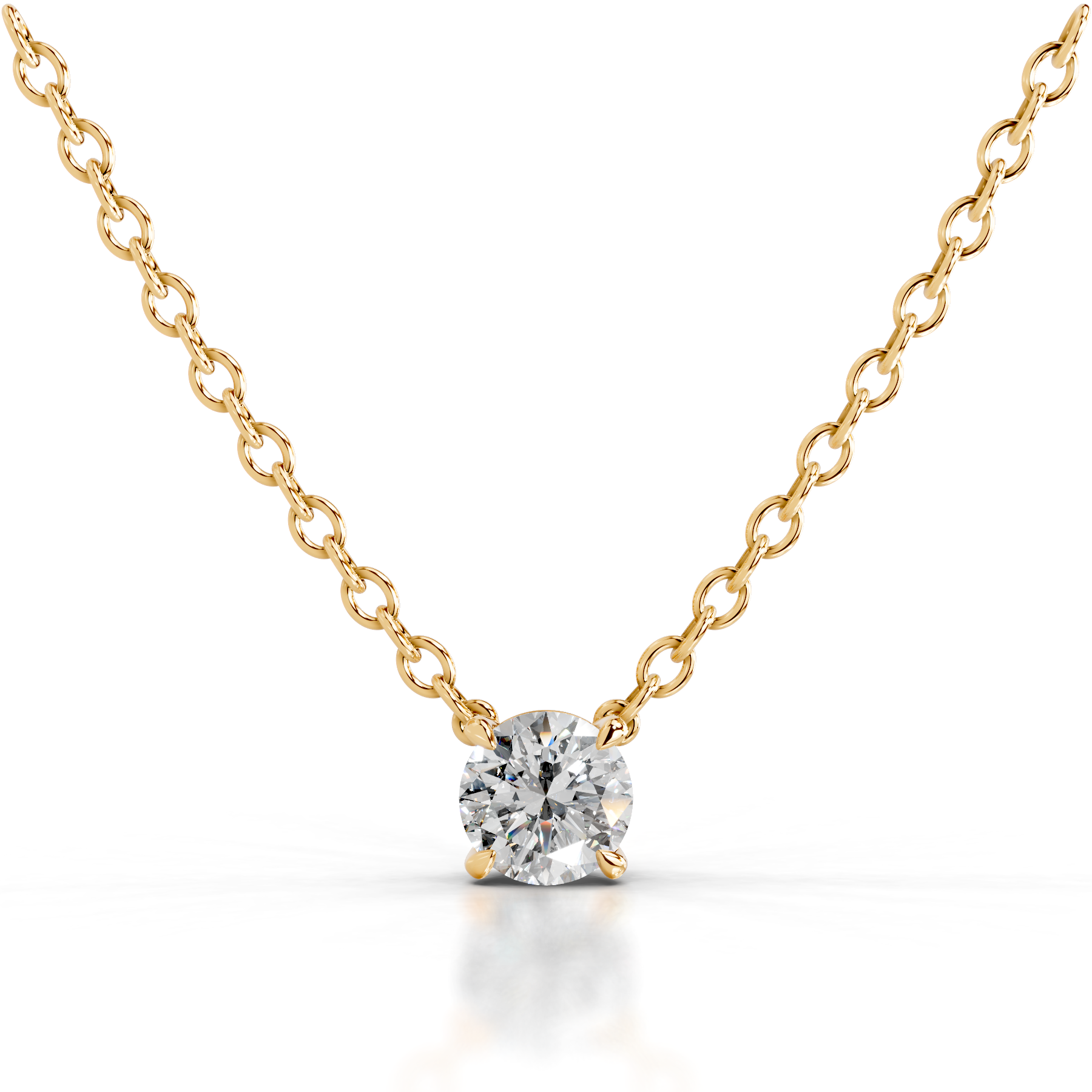 Mary Lab Grown Diamond Pendant   (2 Carat) -18K Yellow Gold (RTS)