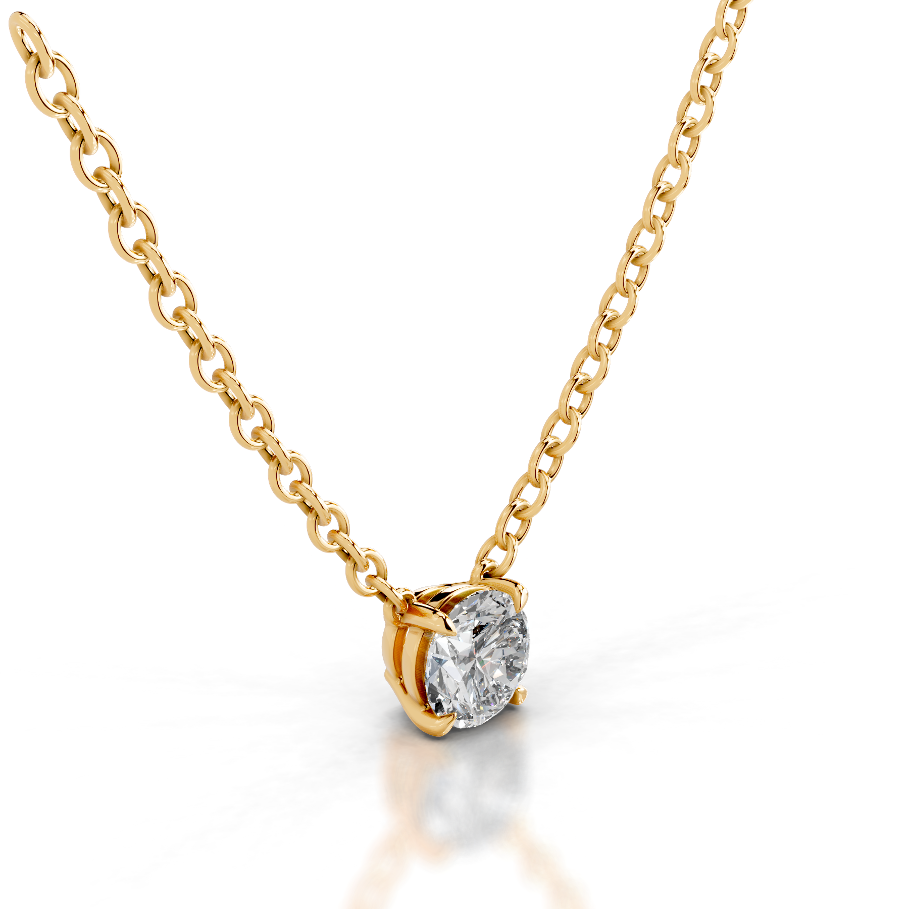 Mary Diamond Pendant   (2 Carat) -18K Yellow Gold