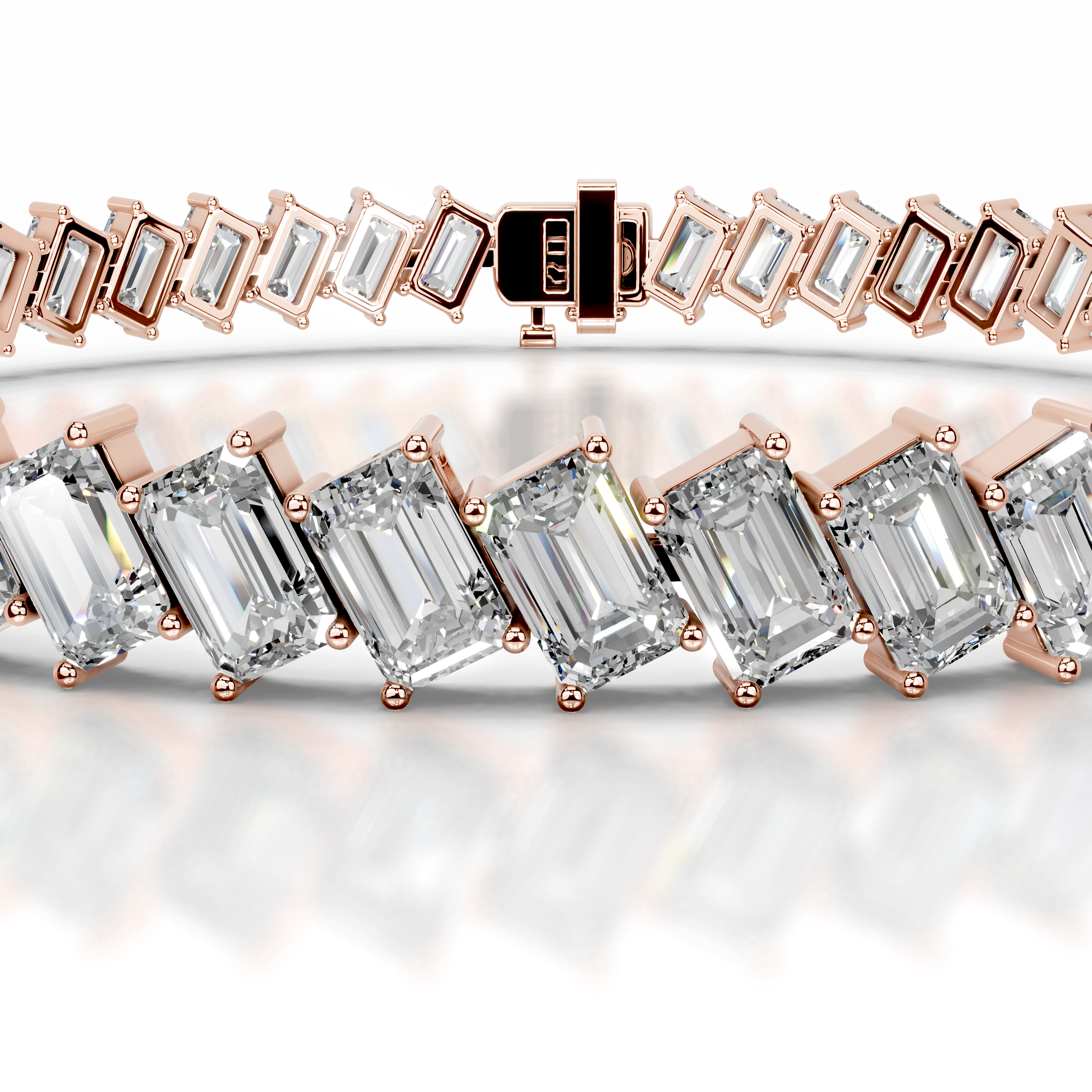 Amy Lab Grown Diamond Tennis Bracelet   (15 Carat) -14K Rose Gold