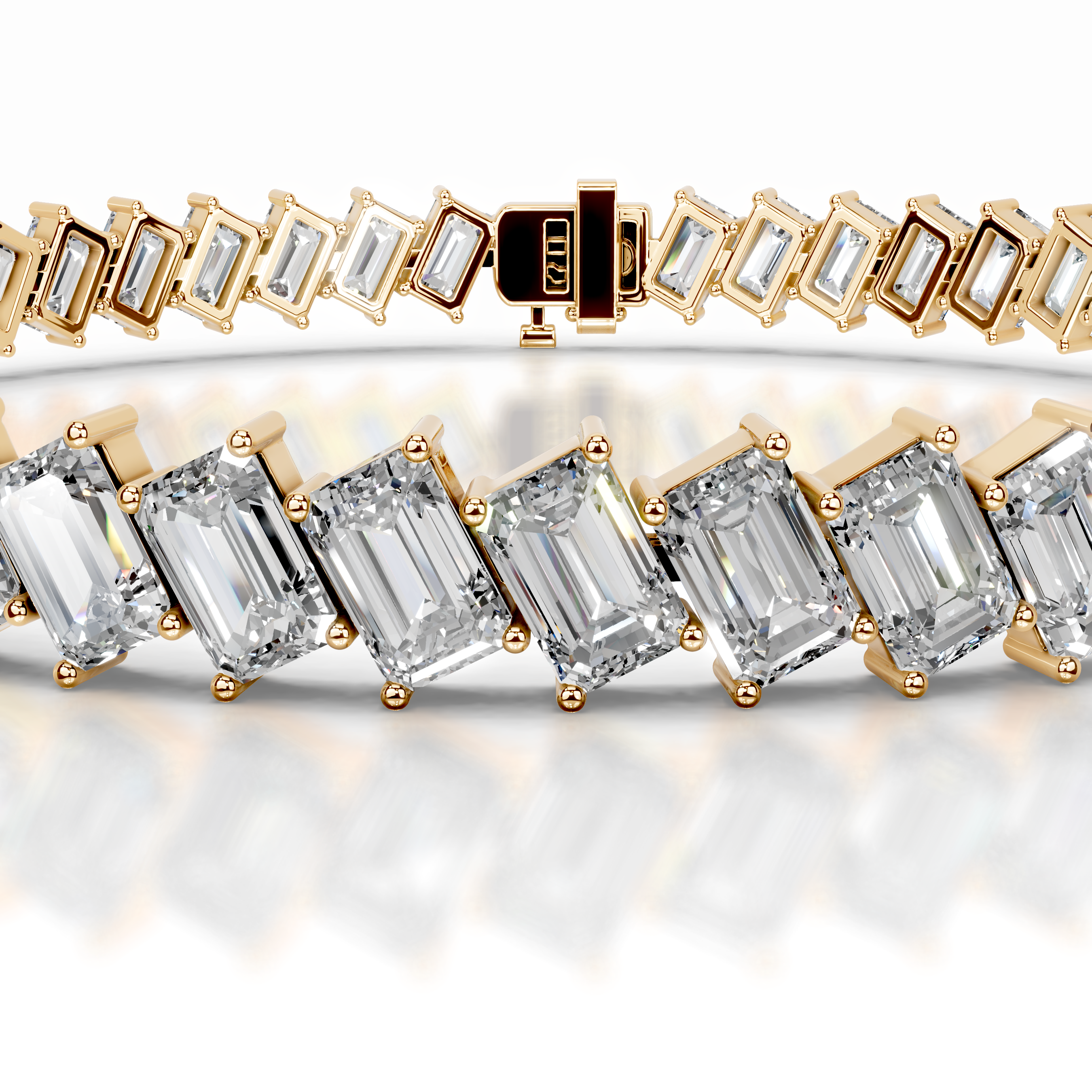 Amy Lab Grown Diamond Tennis Bracelet   (15 Carat) -18K Yellow Gold