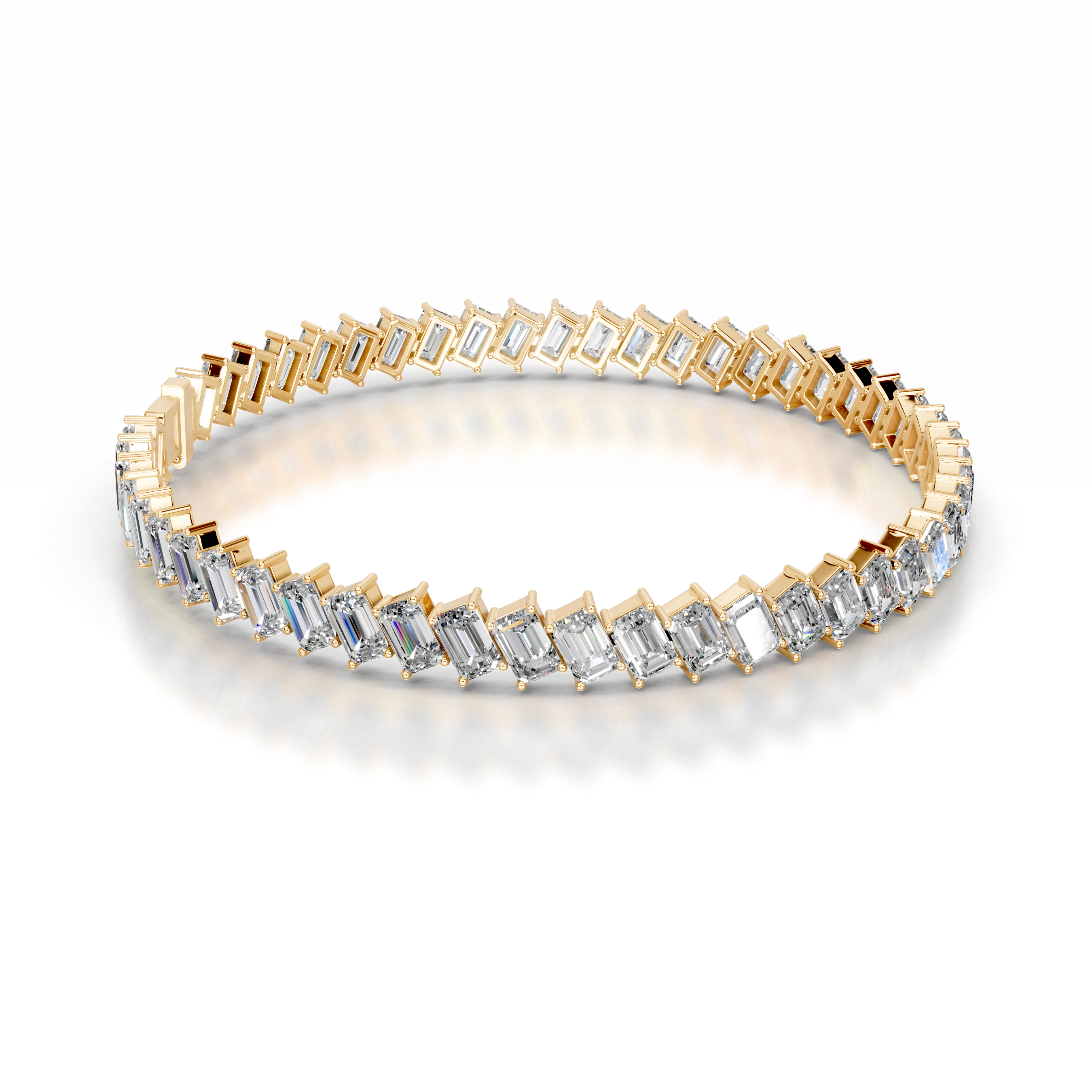 Amy Lab Grown Diamond Tennis Bracelet   (15 Carat) -18K Yellow Gold