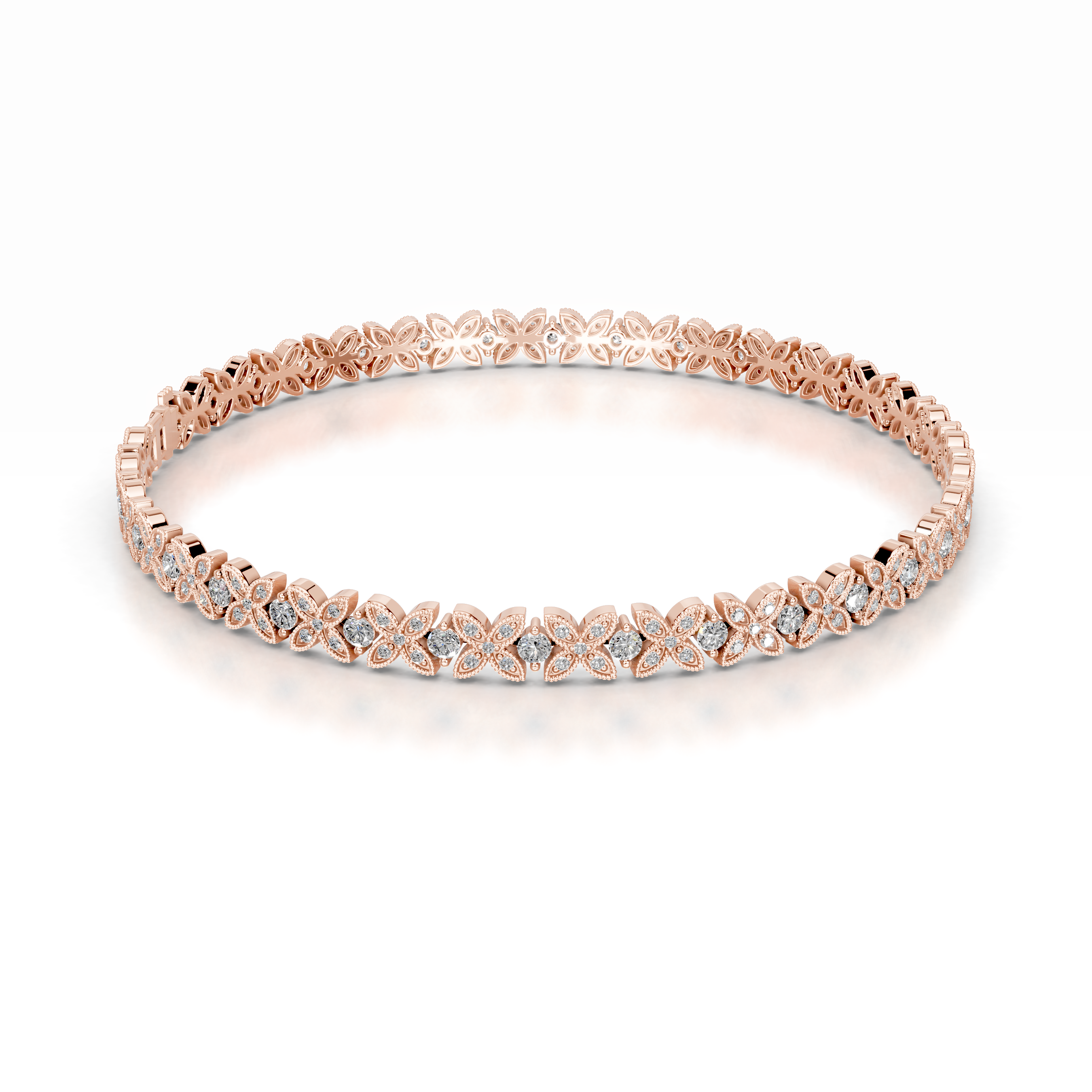 Kathleen Diamond Tennis Bracelet   (2.5 Carat) -14K Rose Gold