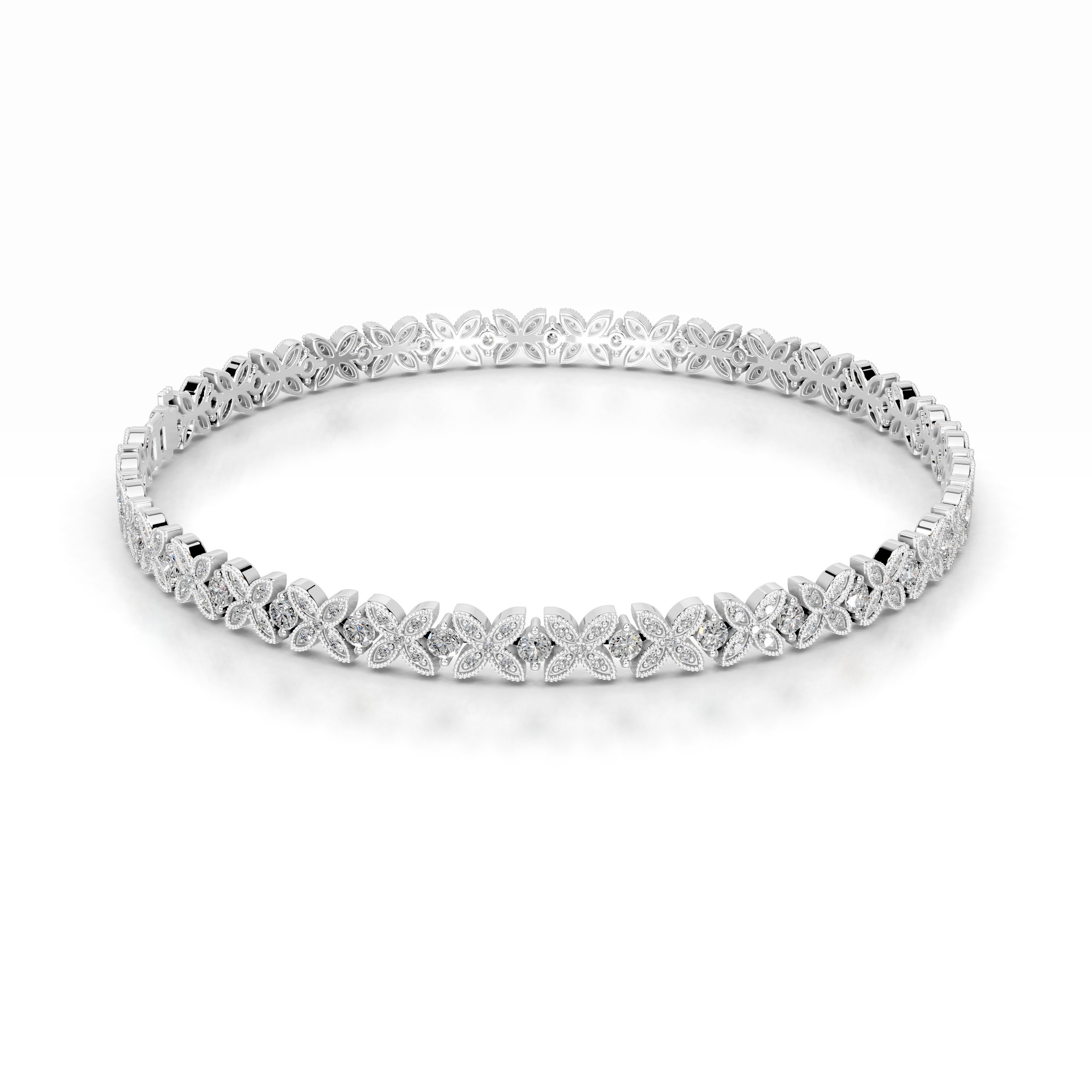 Kathleen Diamond Tennis Bracelet   (2.5 Carat) -18K White Gold