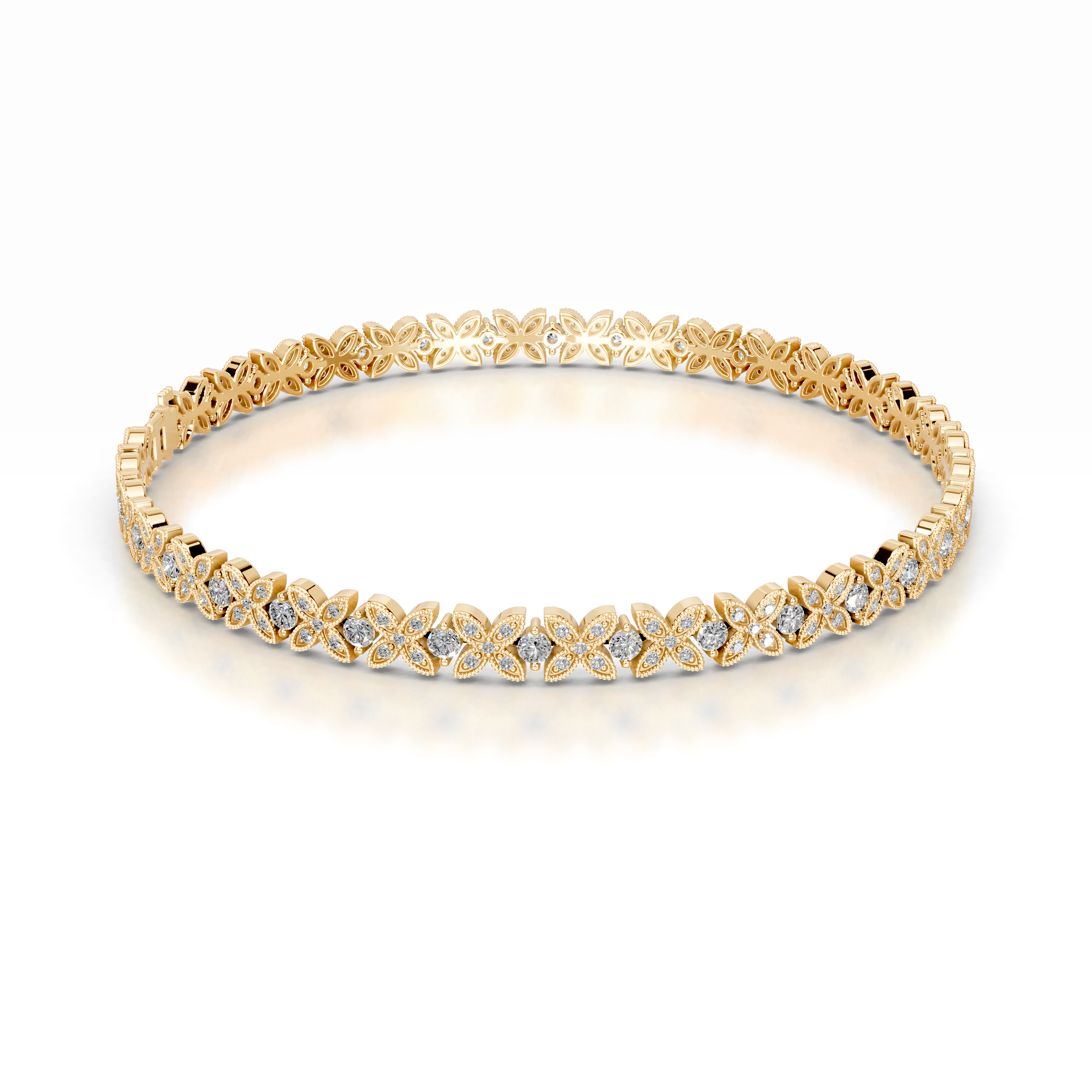 Kathleen Diamond Tennis Bracelet   (2.5 Carat) -18K Yellow Gold