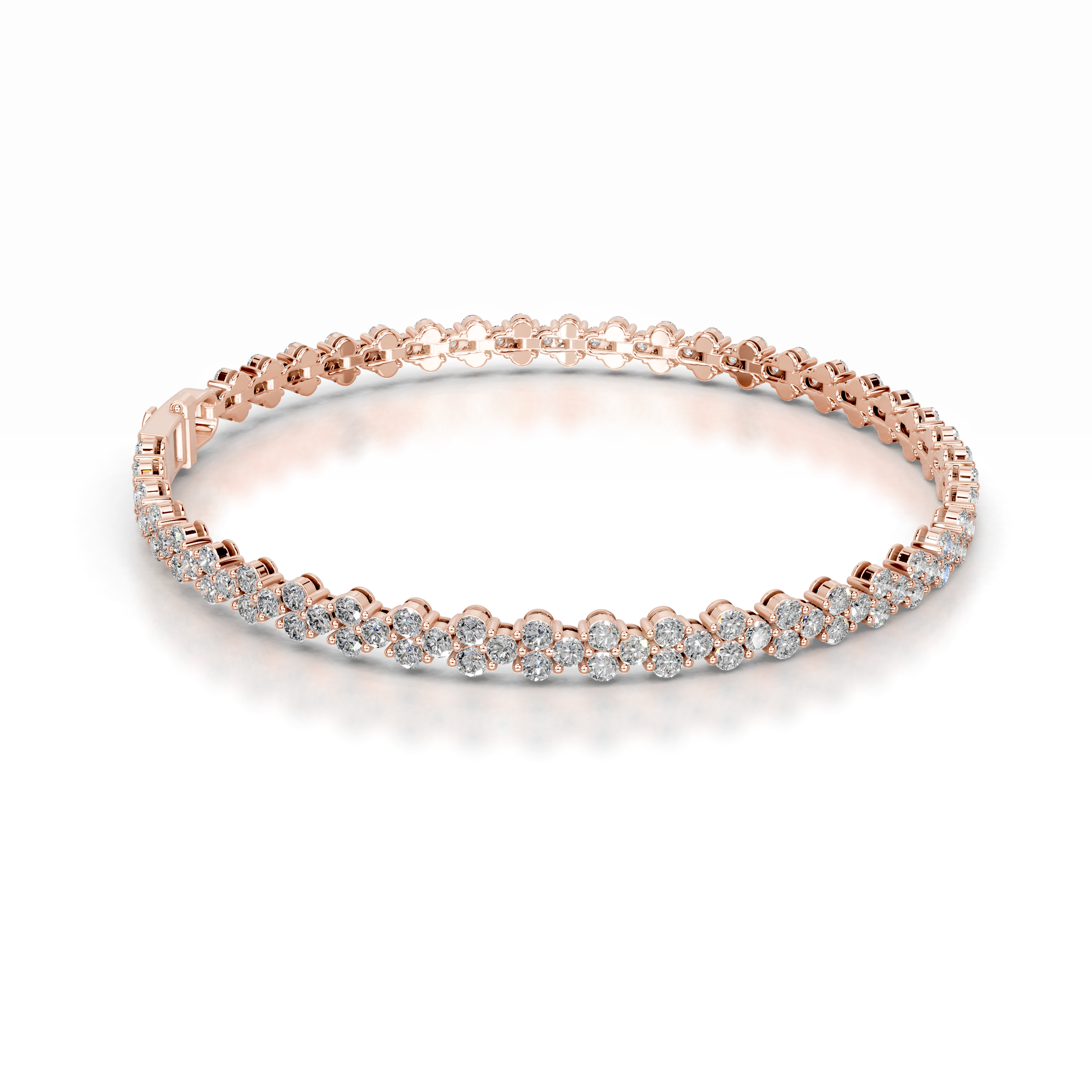 Shirley Lab Grown Diamond Tennis Bracelet   (7.5 Carat) -14K Rose Gold