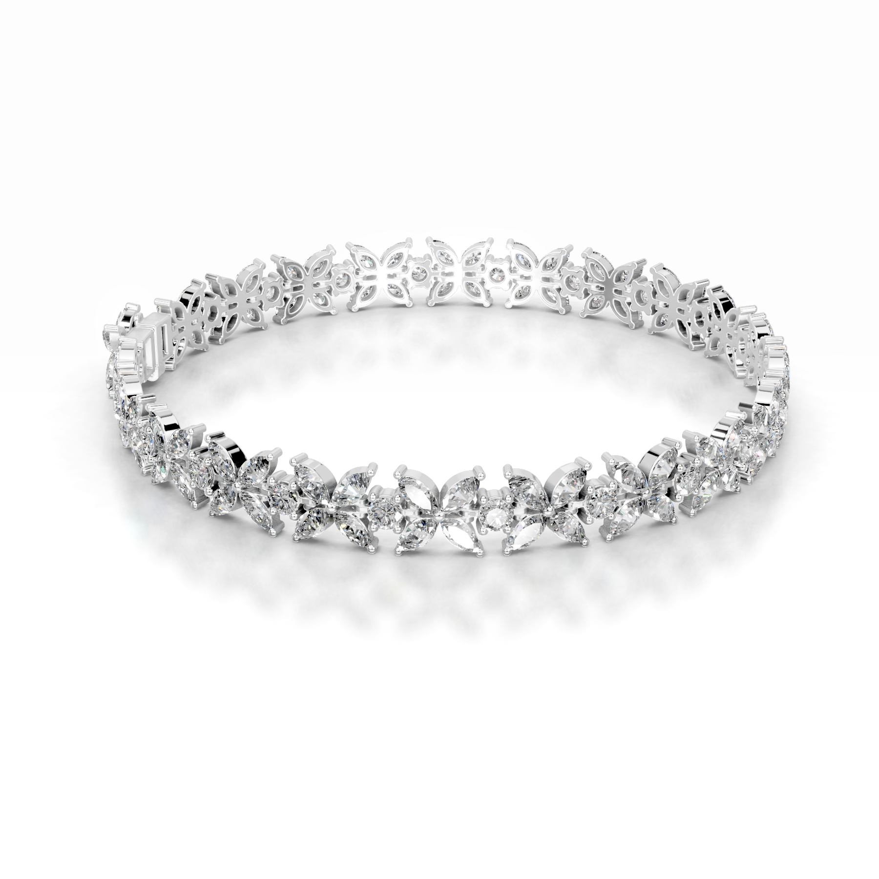 Christine Lab Grown Diamond Tennis Bracelet   (11 Carat) -14K White Gold