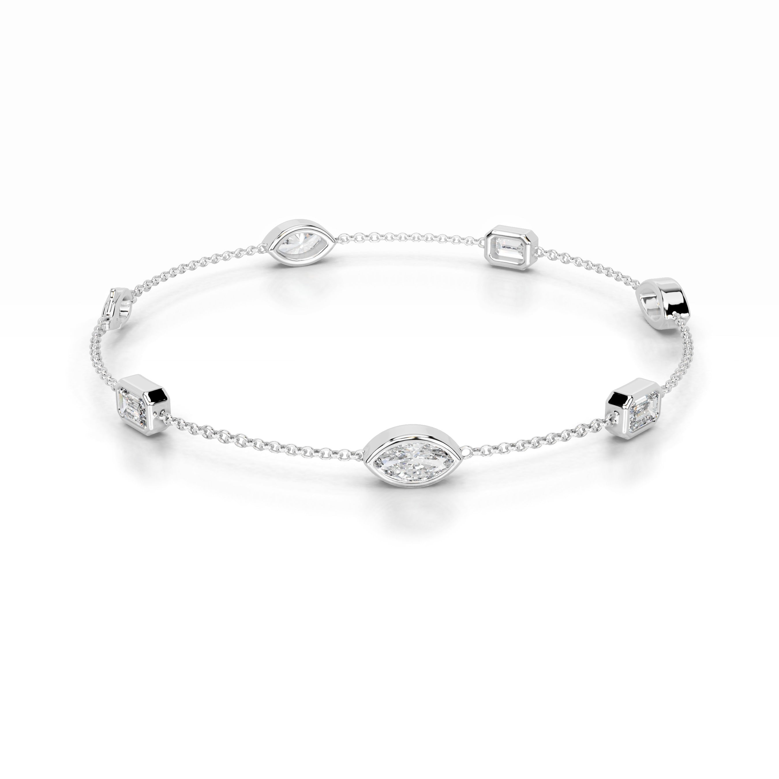 Heather Lab Grown Diamond Chain Bracelet - 18K White Gold