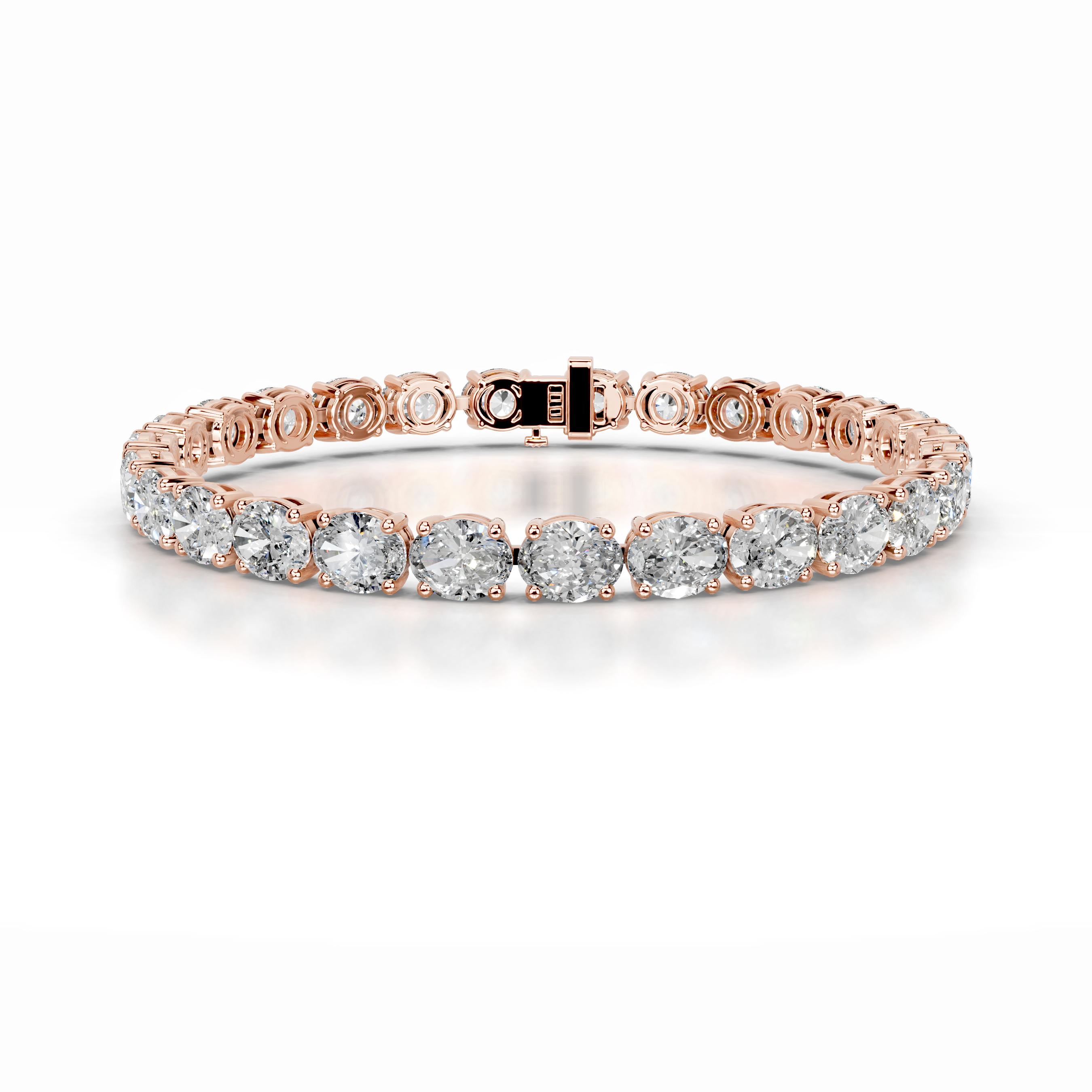 Ruth Diamond Tennis Bracelet   (15 Carat) -14K Rose Gold