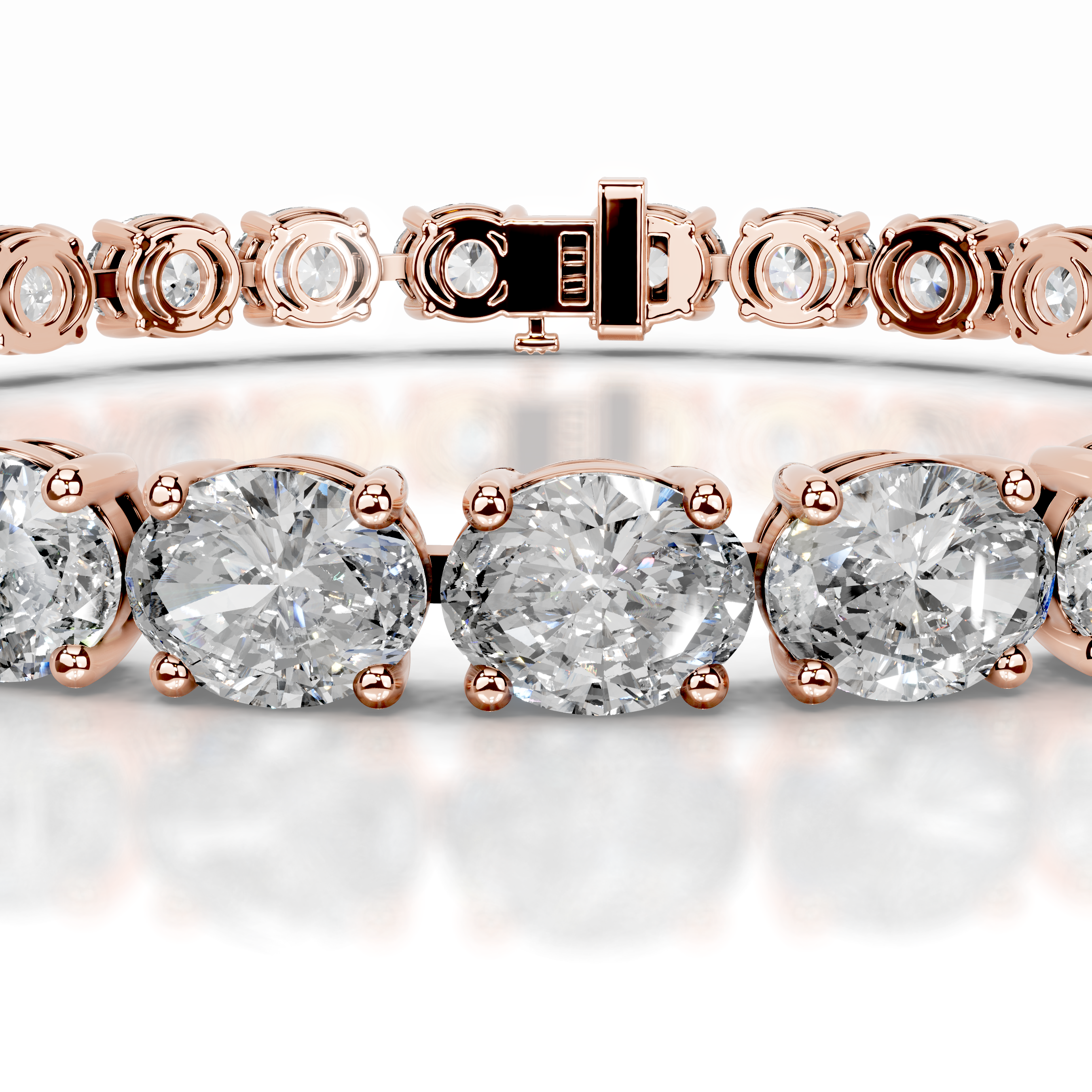 Ruth Diamond Tennis Bracelet   (15 Carat) -14K Rose Gold