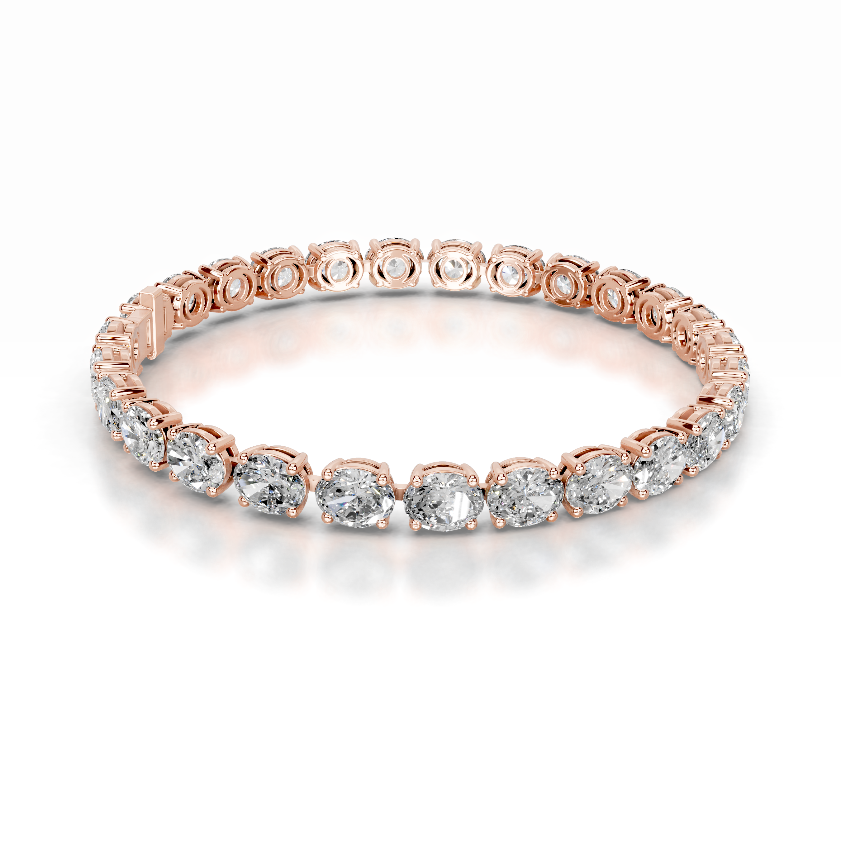 Ruth Diamond Tennis Bracelet   (15 Carat) -14K Rose Gold