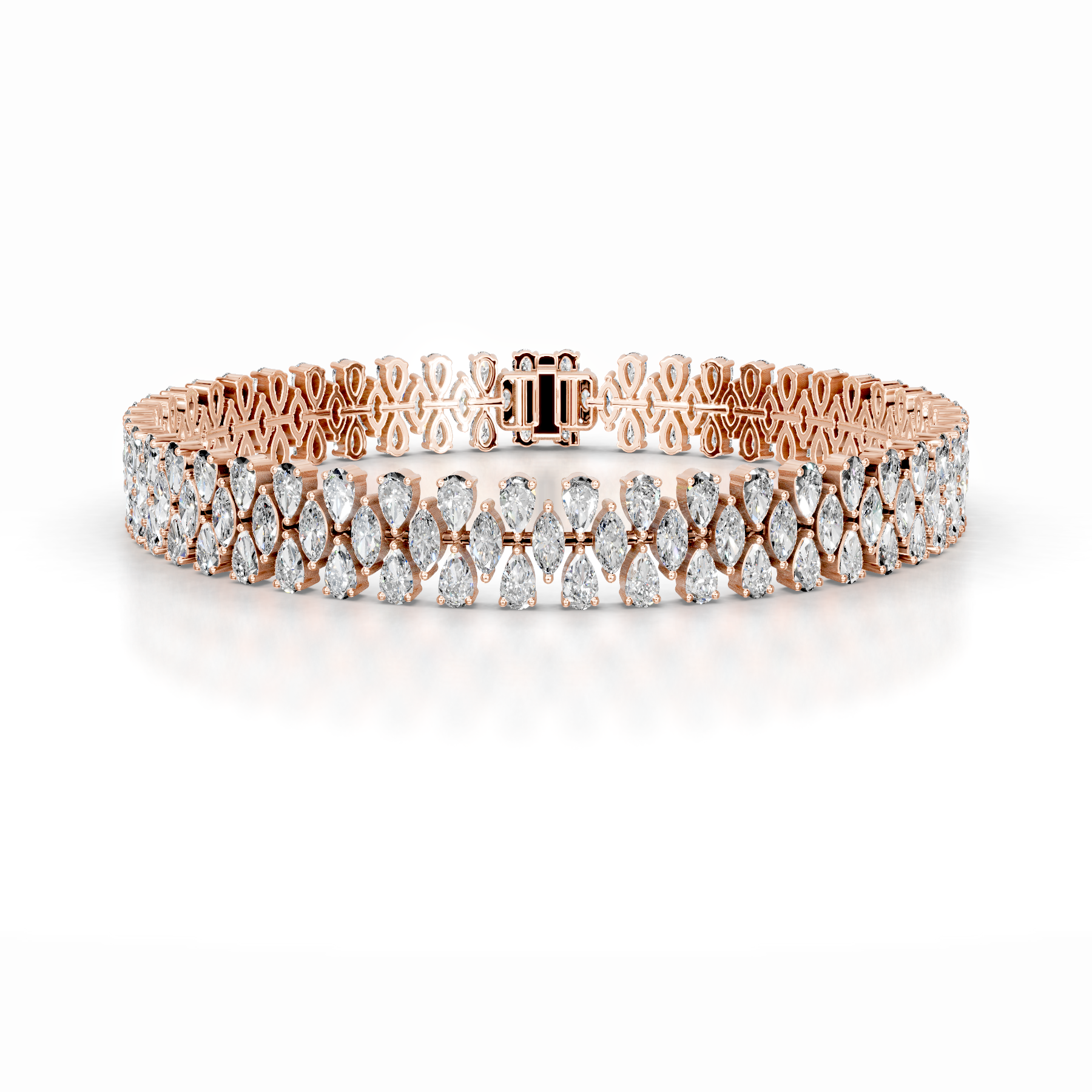 Judith Diamond Tennis Bracelet   (10 Carat) -14K Rose Gold