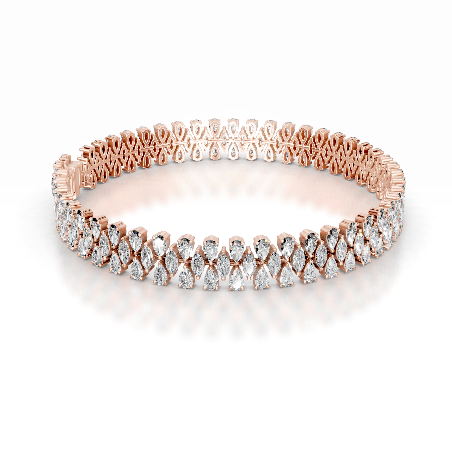 Judith Diamond Tennis Bracelet   (10 Carat) -14K Rose Gold