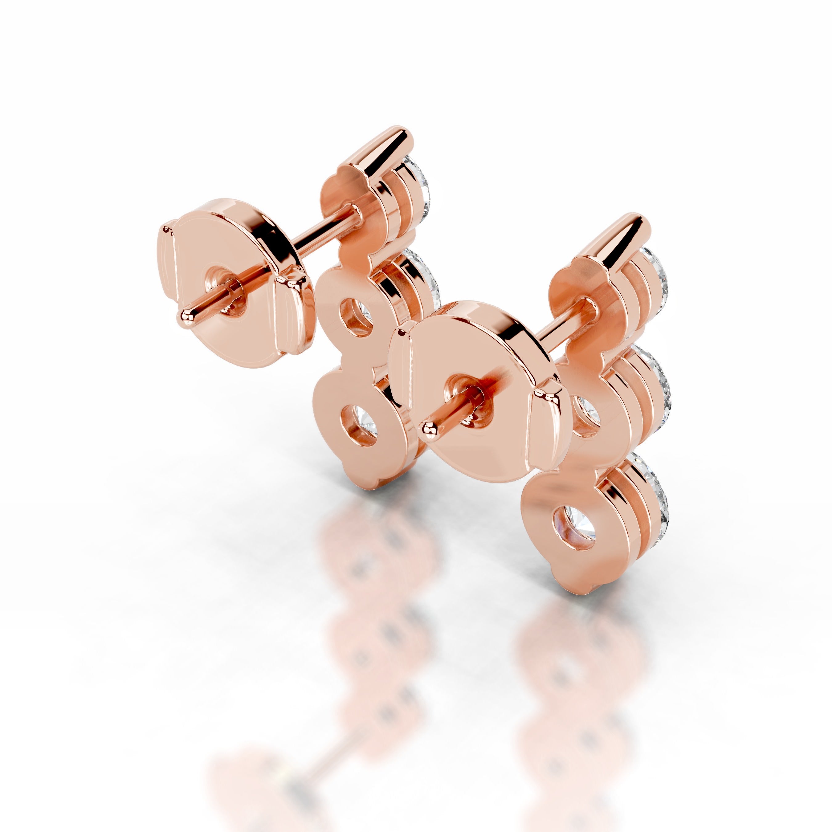 Abigail Diamond Earrings (6 Carat) - 14K Rose Gold