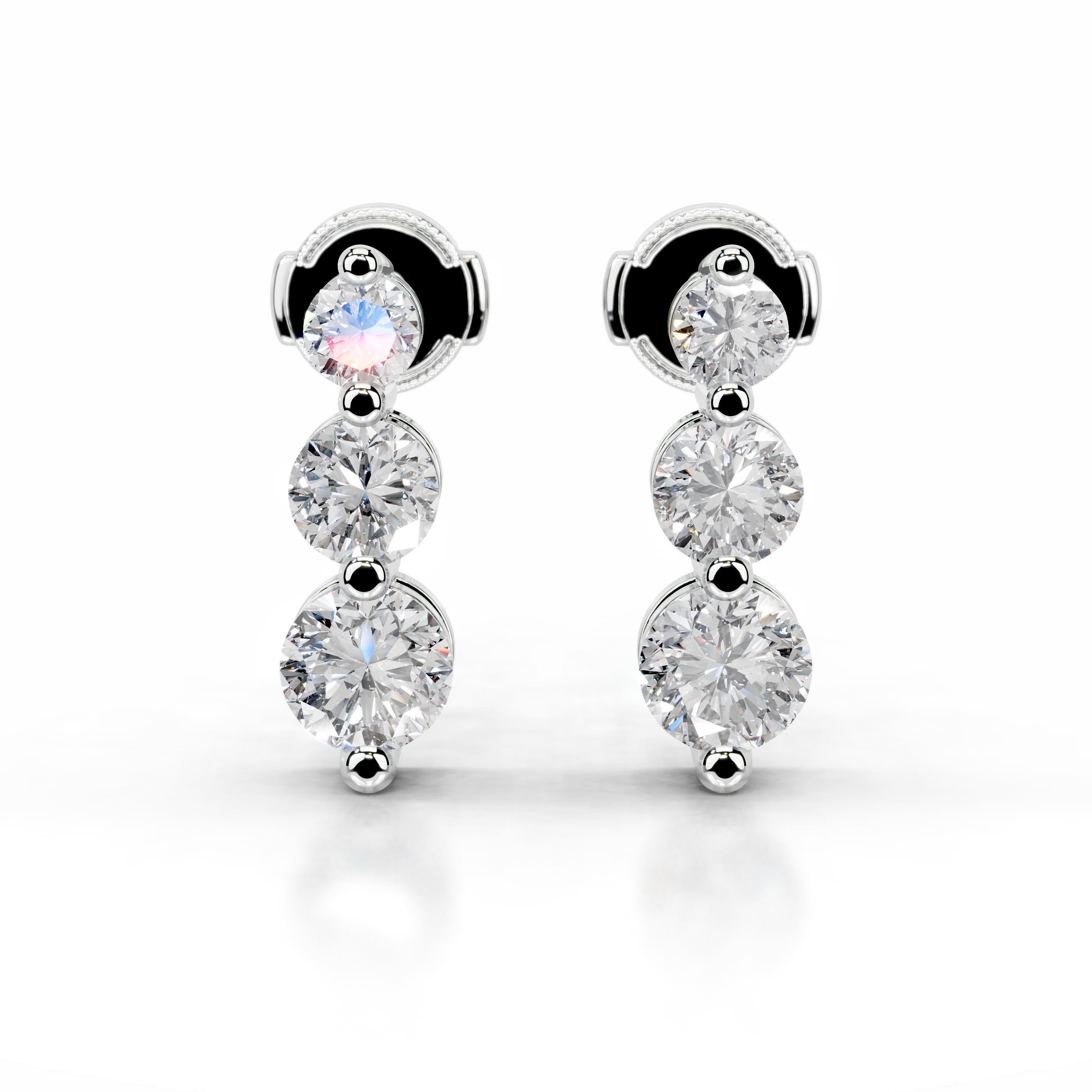 Abigail Diamond Earrings (6 Carat) - 18K White Gold