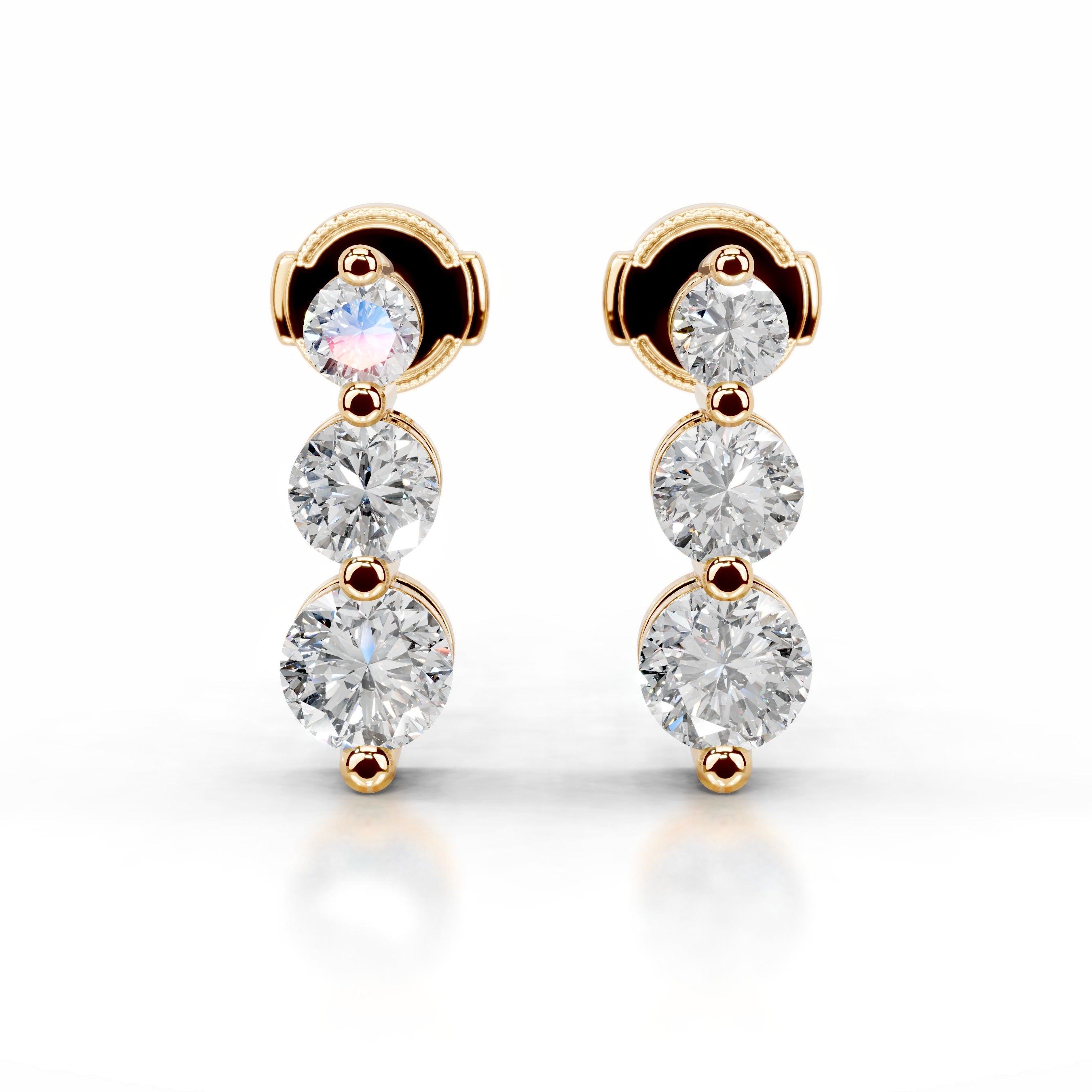 Abigail Diamond Earrings (6 Carat) - 18K Yellow Gold