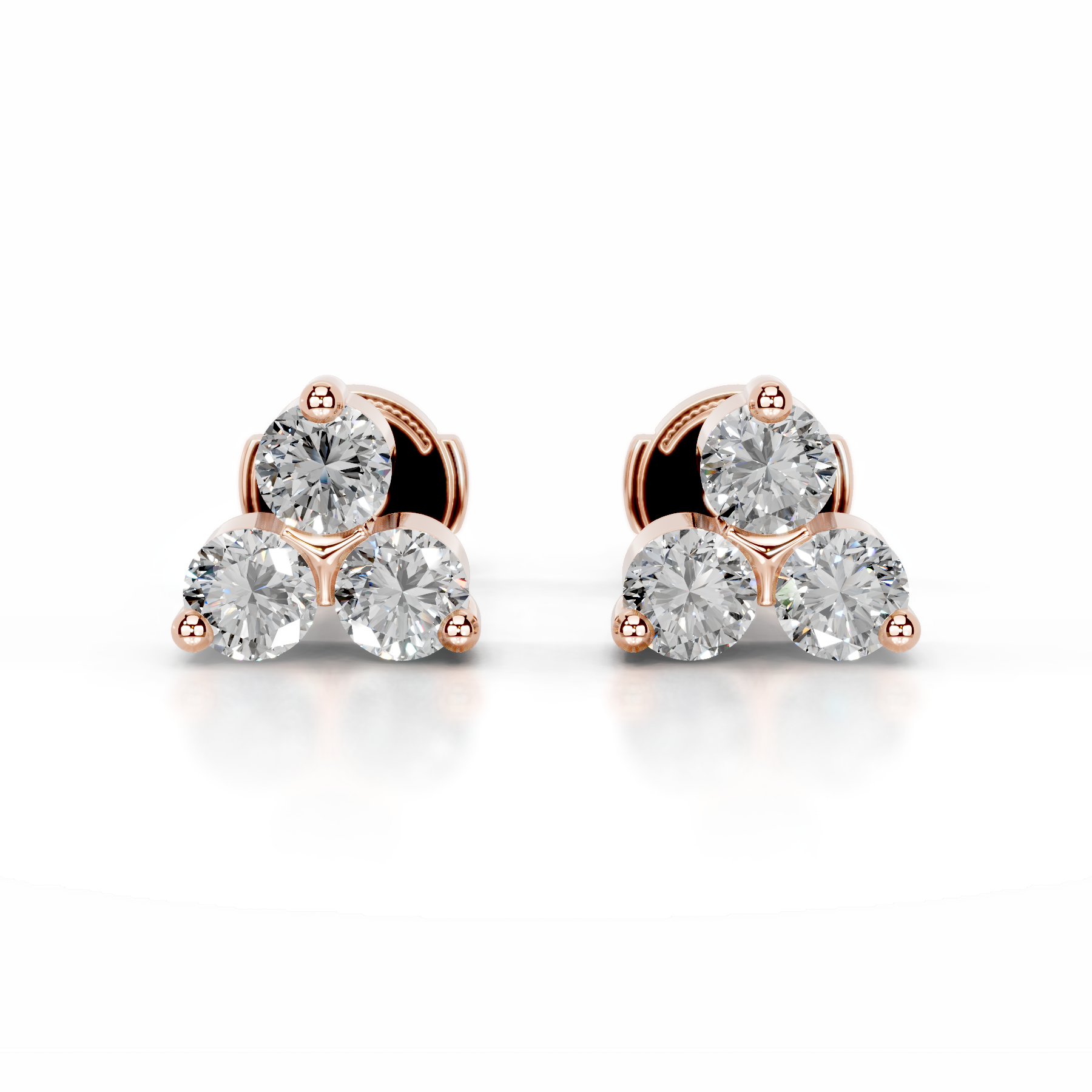 Judy Diamond Studs Earrings   (0.60 Carat) -14K Rose Gold