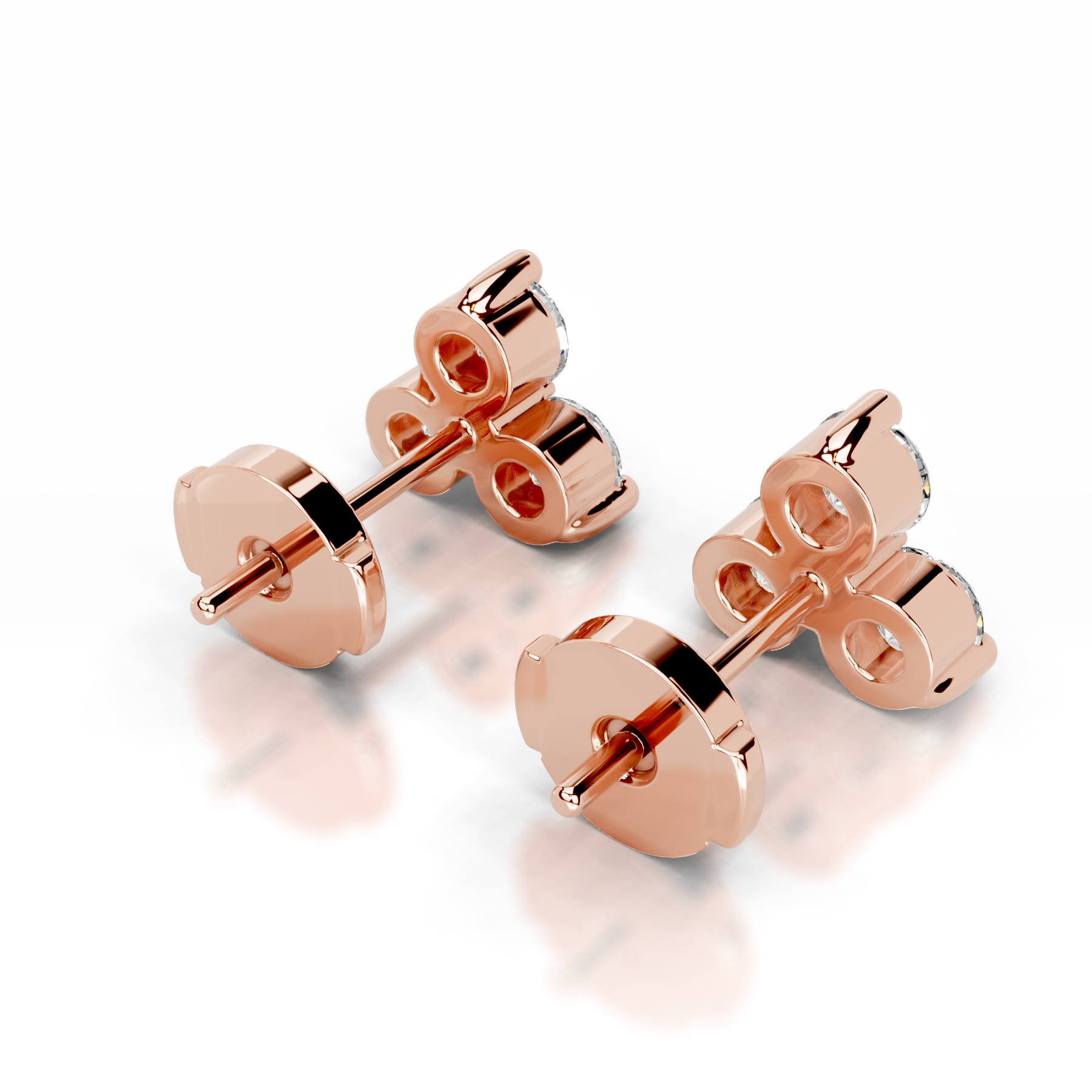 Judy Diamond Studs Earrings   (0.60 Carat) -14K Rose Gold