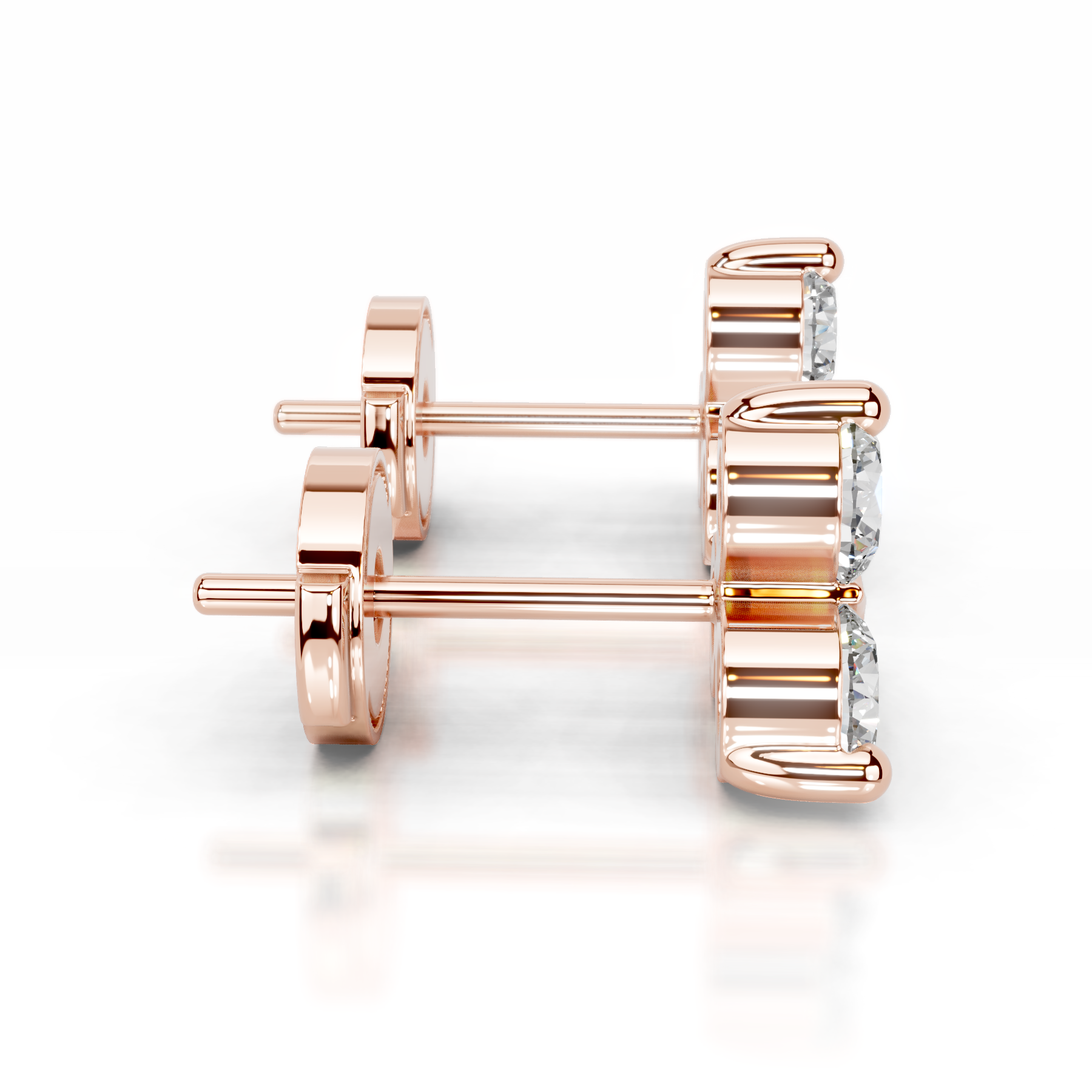 Judy Diamond Studs Earrings   (0.60 Carat) -14K Rose Gold