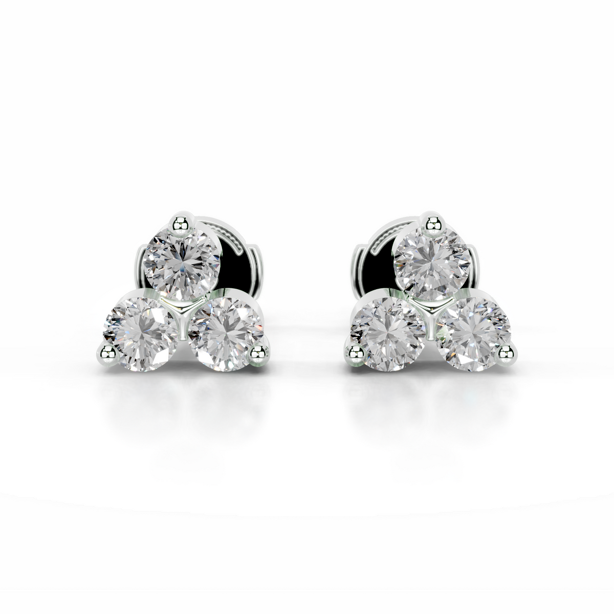 Best Brilliance Judy Diamond Studs Earrings 0.60 Carat 18K White Gold