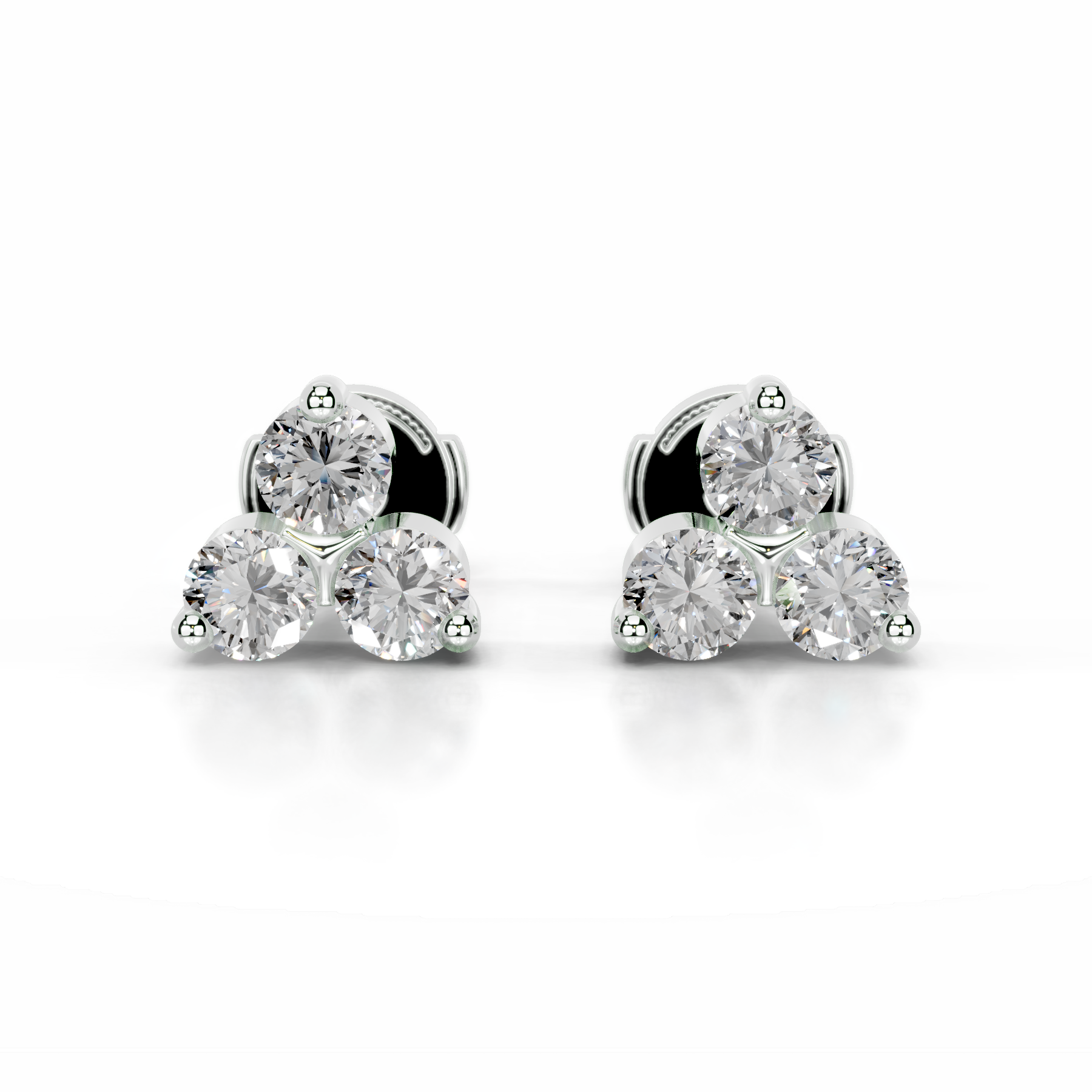 Judy Diamond Studs Earrings   (0.60 Carat) -14K White Gold