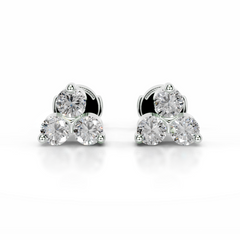 Judy Lab Grown Diamond Studs Earrings (0.60 Carat) -14K White Gold