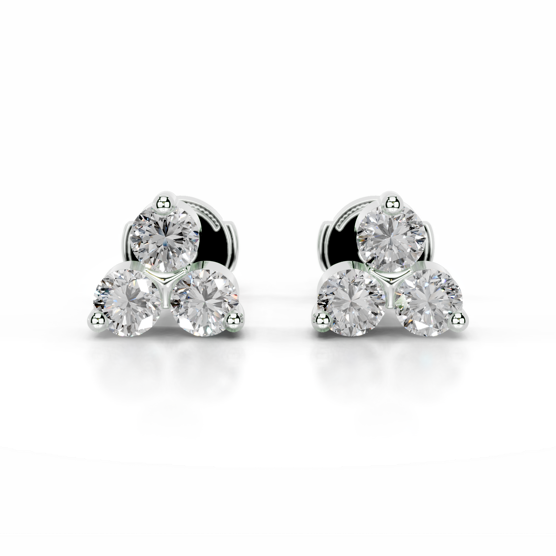 Judy Lab Grown Diamond Studs Earrings   (0.60 Carat) -18K White Gold