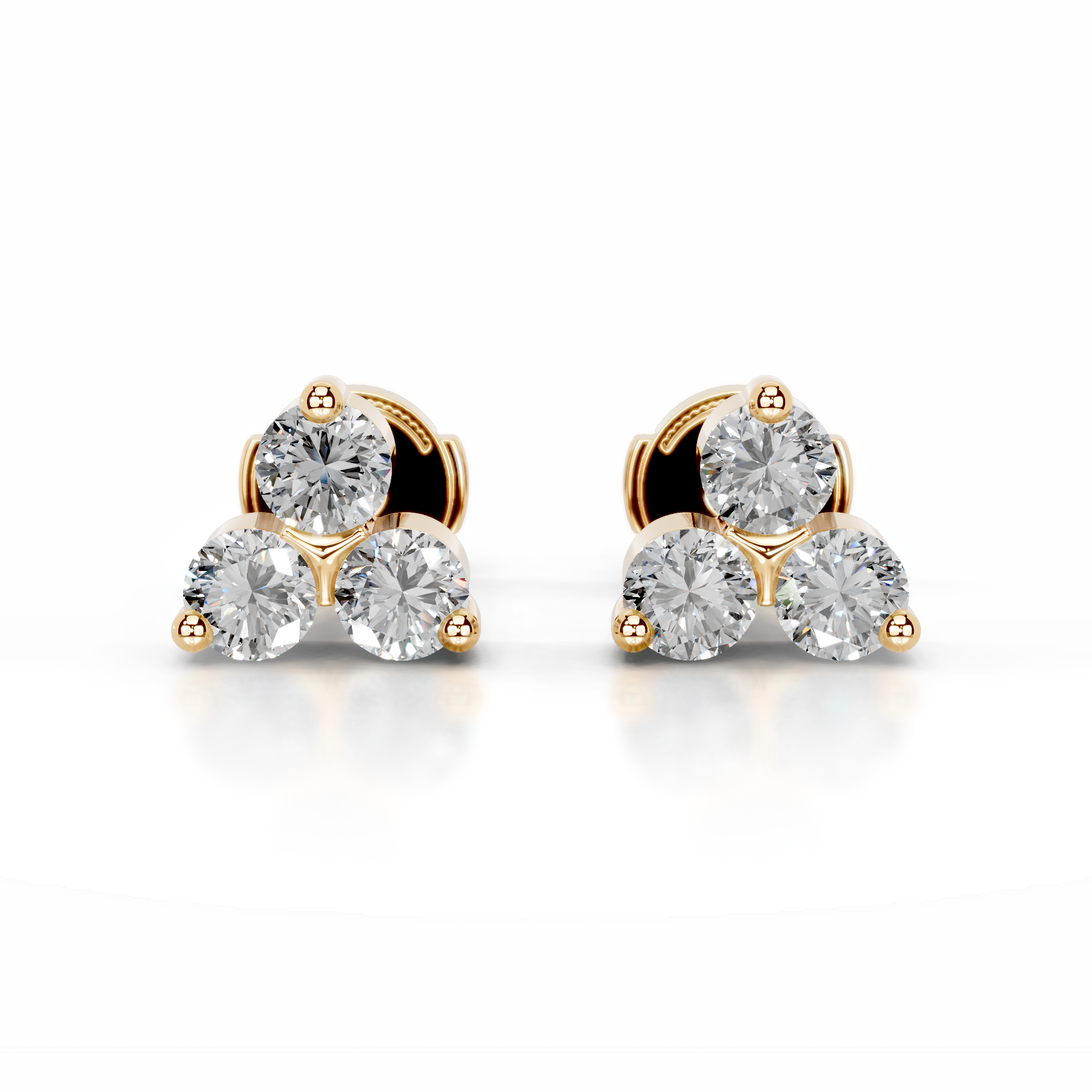 Judy Diamond Studs Earrings   (0.60 Carat) -18K Yellow Gold