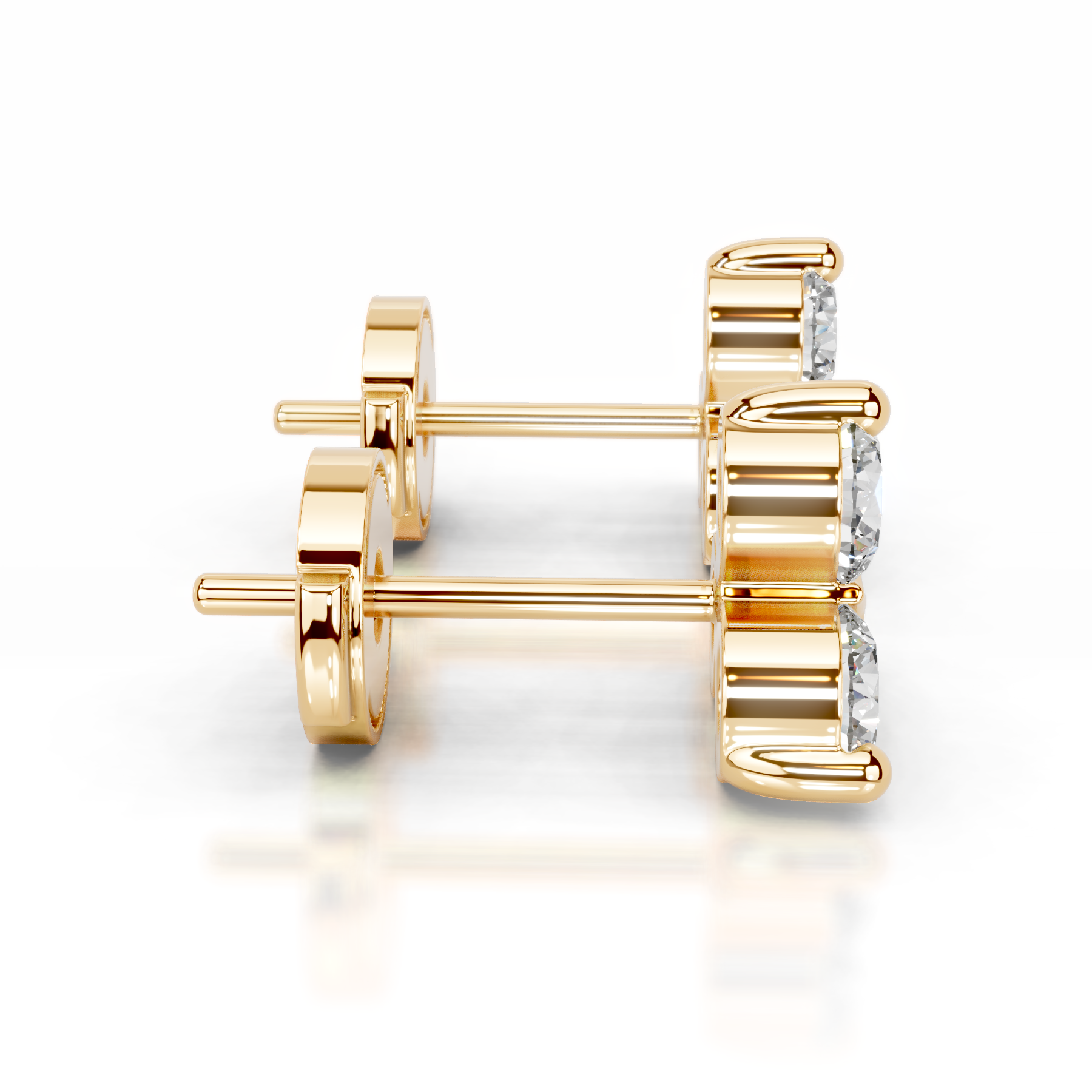 Judy Diamond Studs Earrings   (0.60 Carat) -18K Yellow Gold