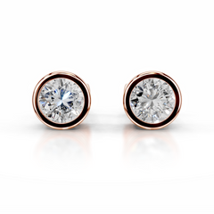 Amber Diamond Earrings (3 Carat) -14K Rose Gold