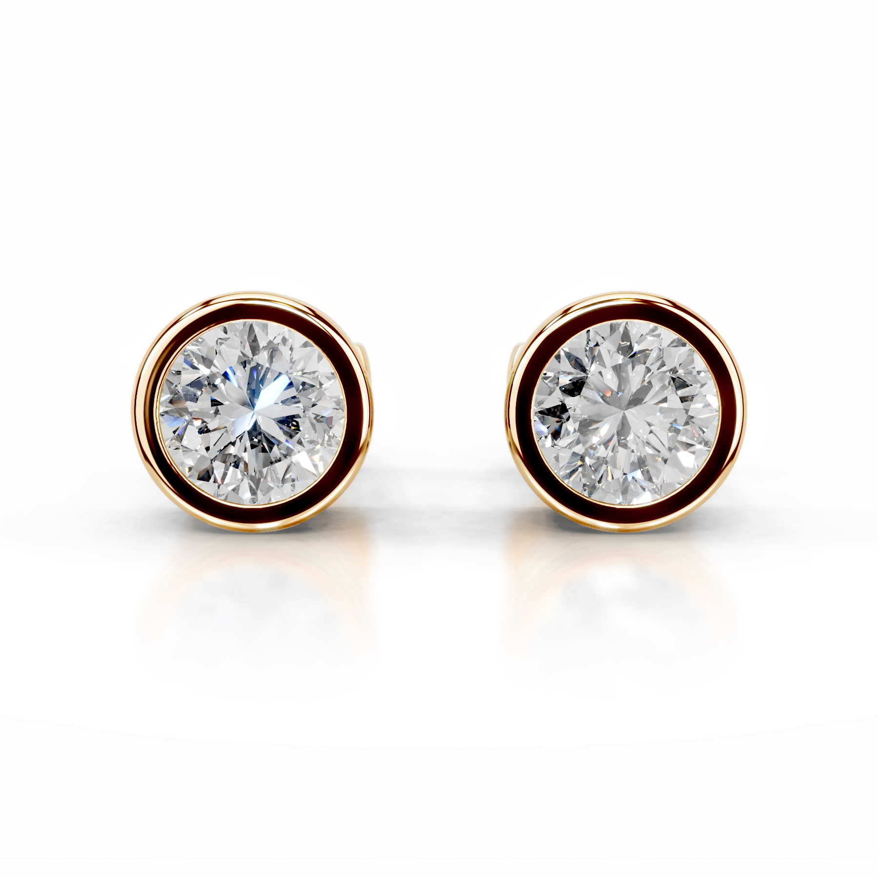 Amber Diamond Earrings   (3 Carat) -18K Yellow Gold