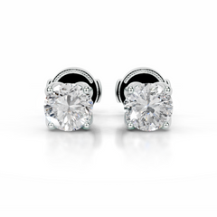 Doris Lab Grown Diamond Stud Earrings (4 Carat) -14K White Gold