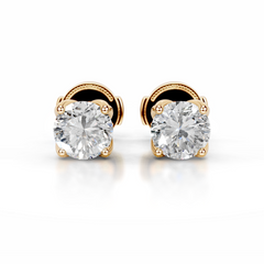 Doris Lab Grown Diamond Stud Earrings (4 Carat) -18K Yellow Gold