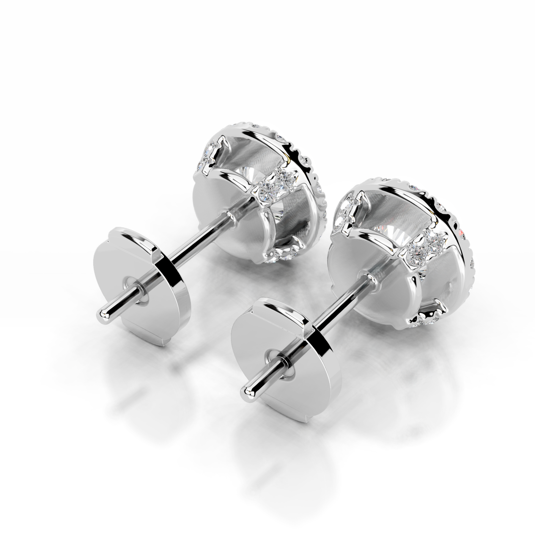 Isla Lab Grown Diamond Halo Earrings   (5 Carat) -18K White Gold