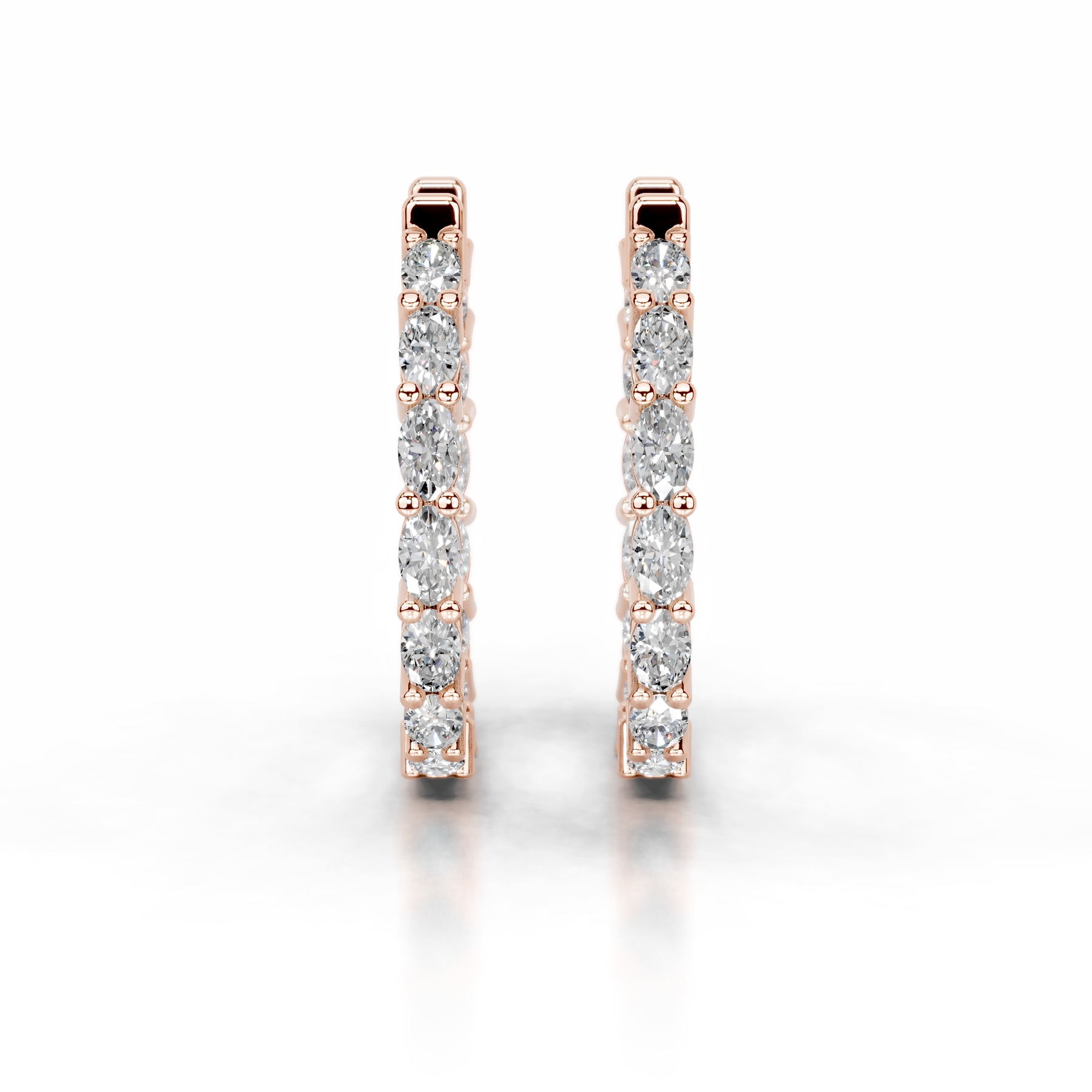 Daphne Lab Grown Diamond Hoop Earrings   (4.30 Carat) -14K Rose Gold