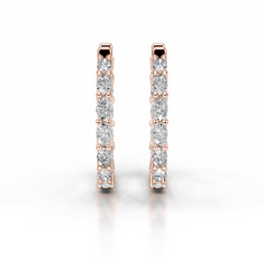 Daphne Lab Grown Diamond Hoop Earrings (4.30 Carat) -14K Rose Gold