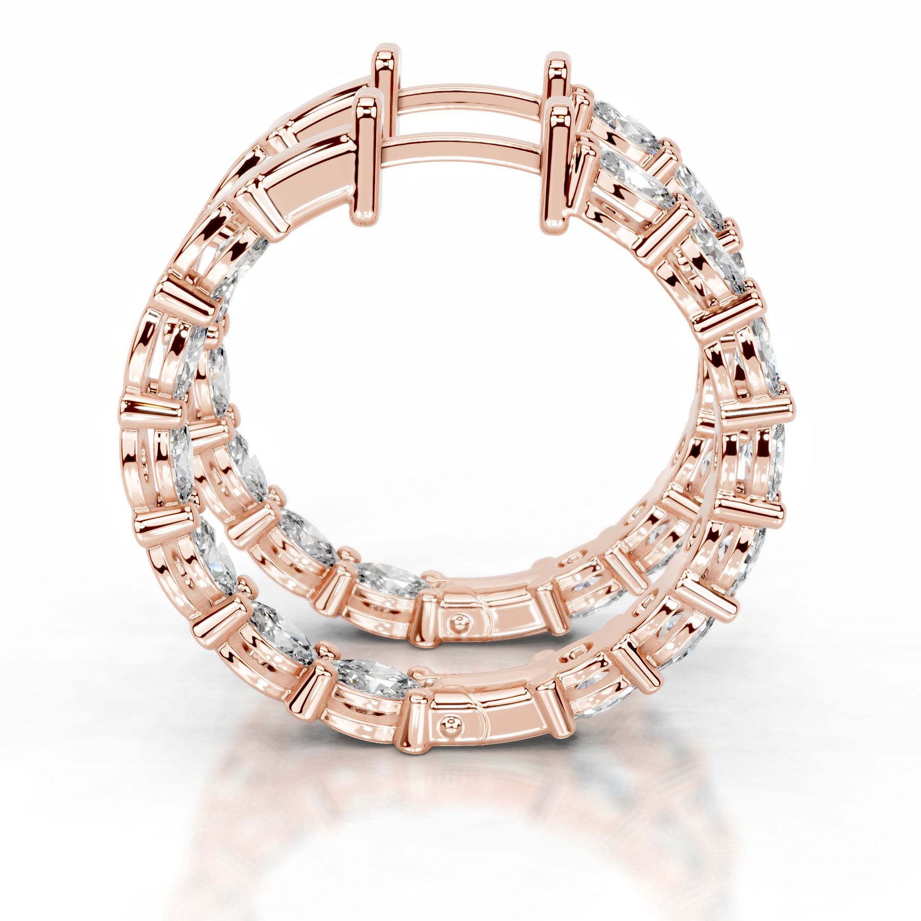 Daphne Lab Grown Diamond Hoop Earrings   (4.30 Carat) -14K Rose Gold