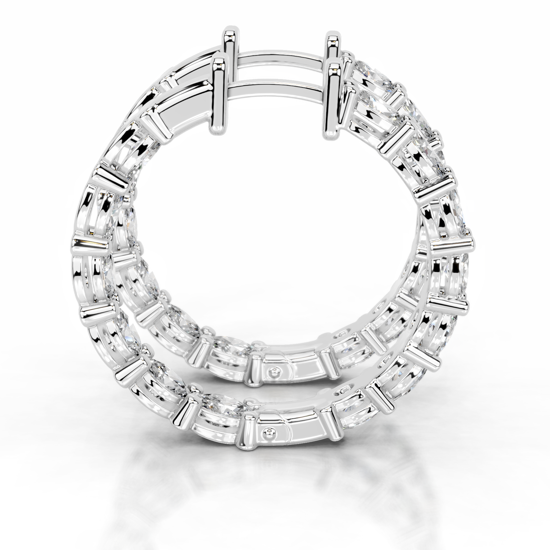 Daphne Lab Grown Diamond Hoop Earrings   (4.30 Carat) -14K White Gold