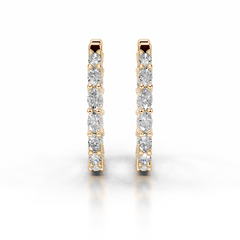 Daphne Lab Grown Diamond Hoop Earrings (4.30 Carat) -18K Yellow Gold