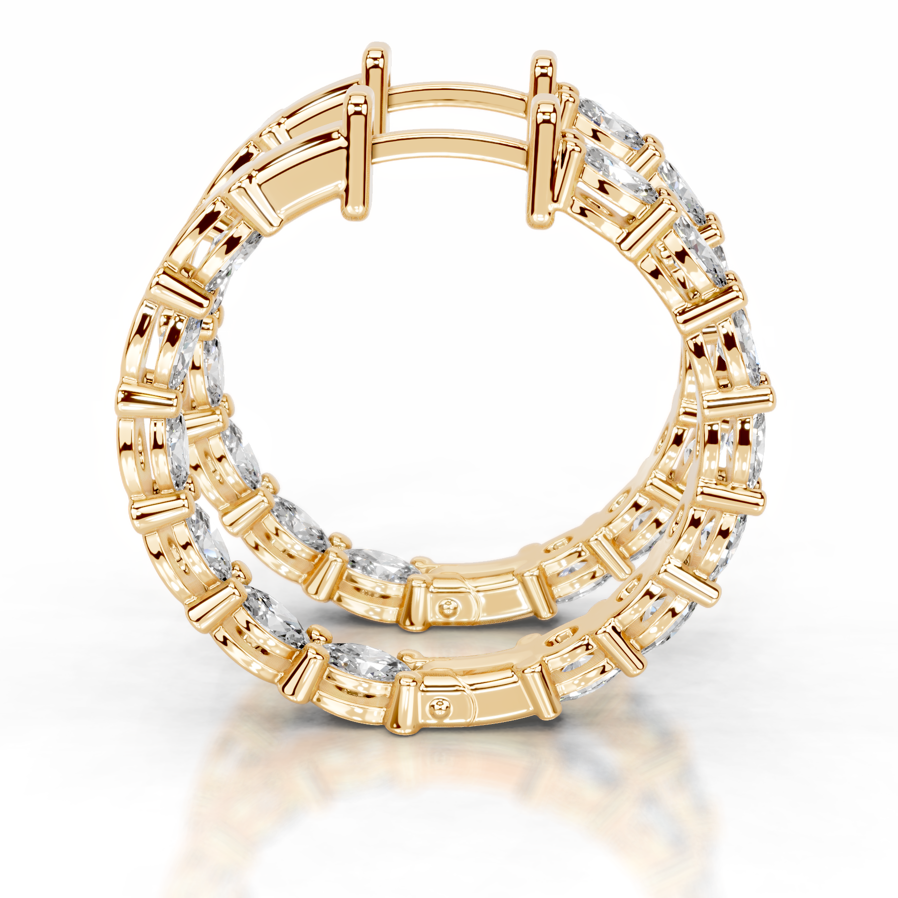 Daphne Lab Grown Diamond Hoop Earrings   (4.30 Carat) -18K Yellow Gold