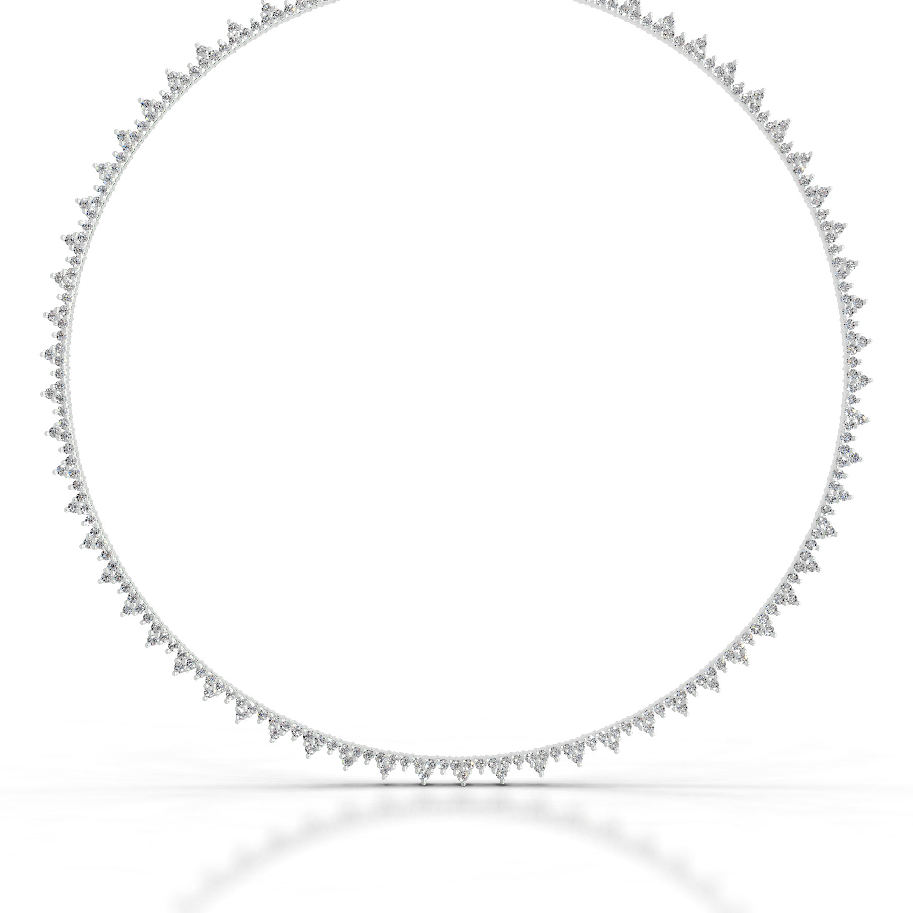 Astrid Diamond Tennis Collier   (11 Carat) -18K White Gold