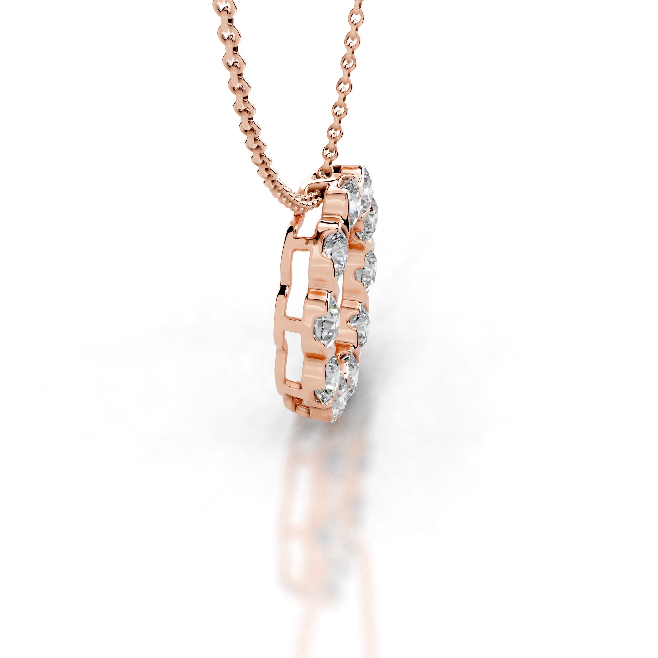 Florence Lab Grown Diamond Hoop Pendant - 14K Rose Gold