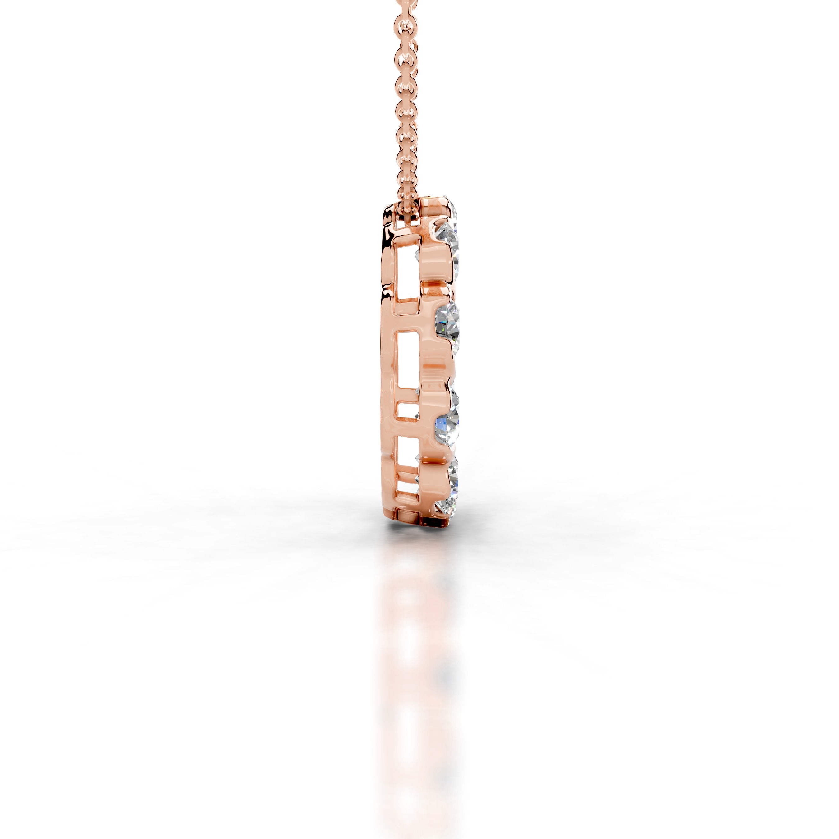 Florence Diamond Hoop Pendant - 14K Rose Gold