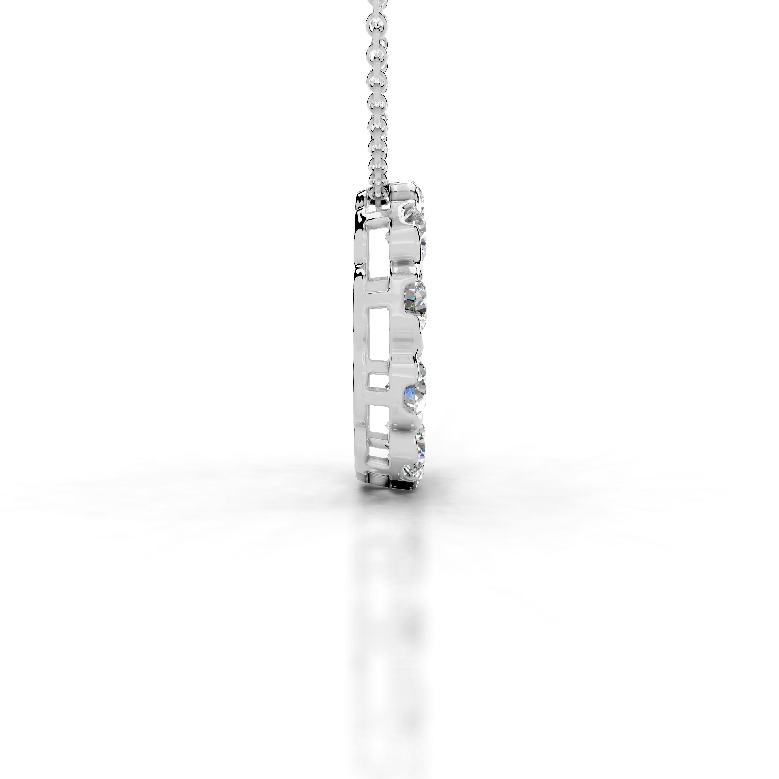 Florence Lab Grown Diamond Hoop Pendant - 18K White Gold