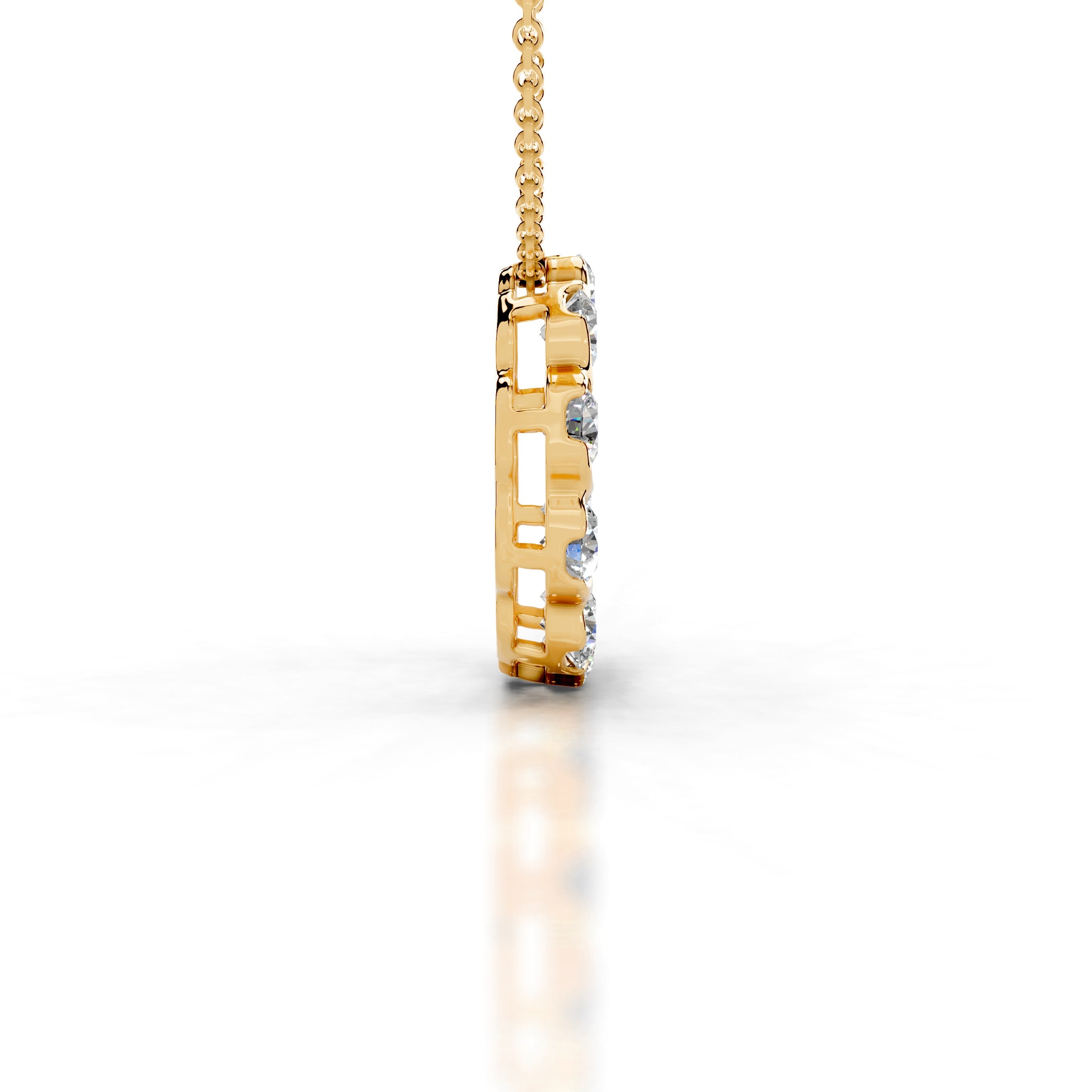 Florence Lab Grown Diamond Hoop Pendant - 18K Yellow Gold