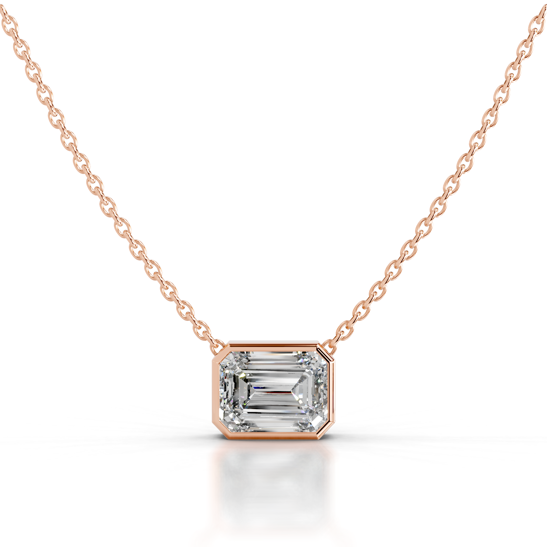 Etta Lab Grown Diamond Pendant  (2 Carat) -14K Rose Gold